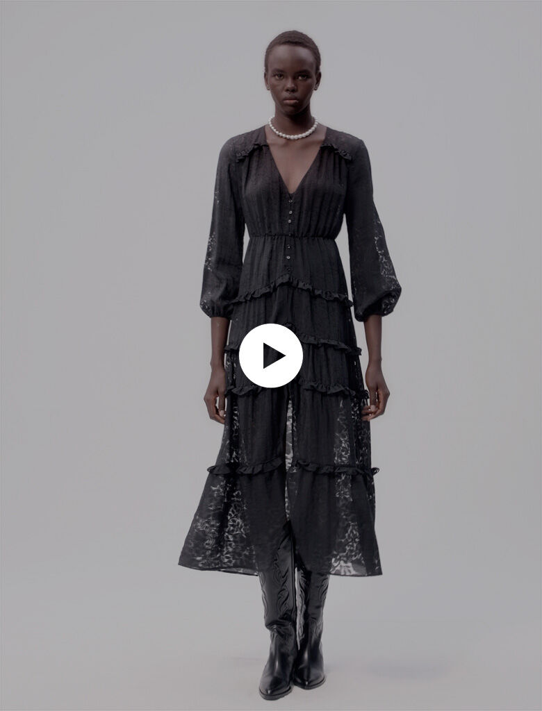 Maje long dress in guipure 2025