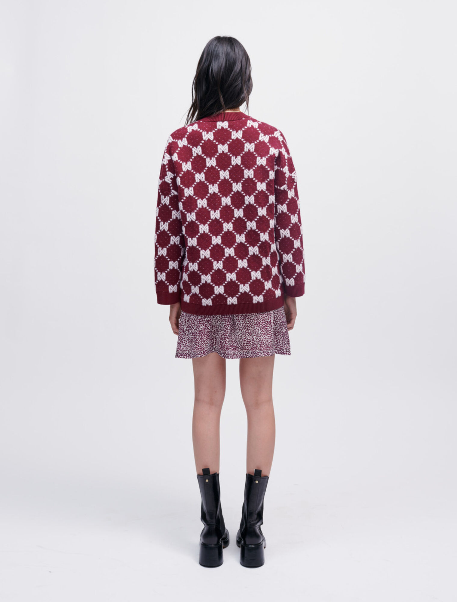 Maje Jacquard knit cardigan