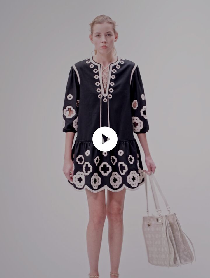 Short embroidered tunic dress