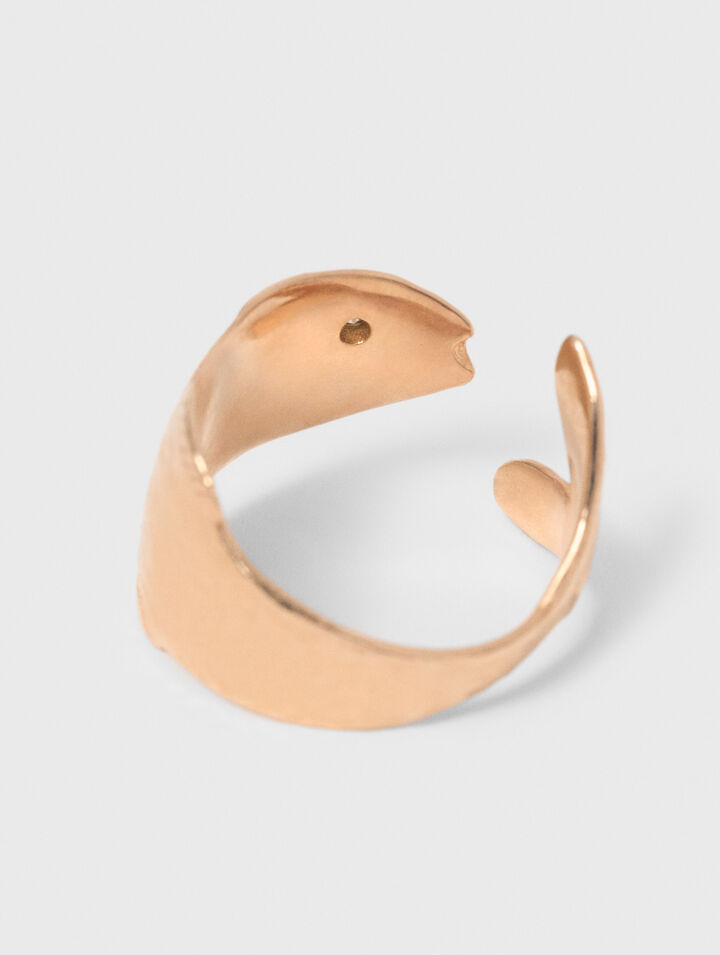 Fish rhinestone ring