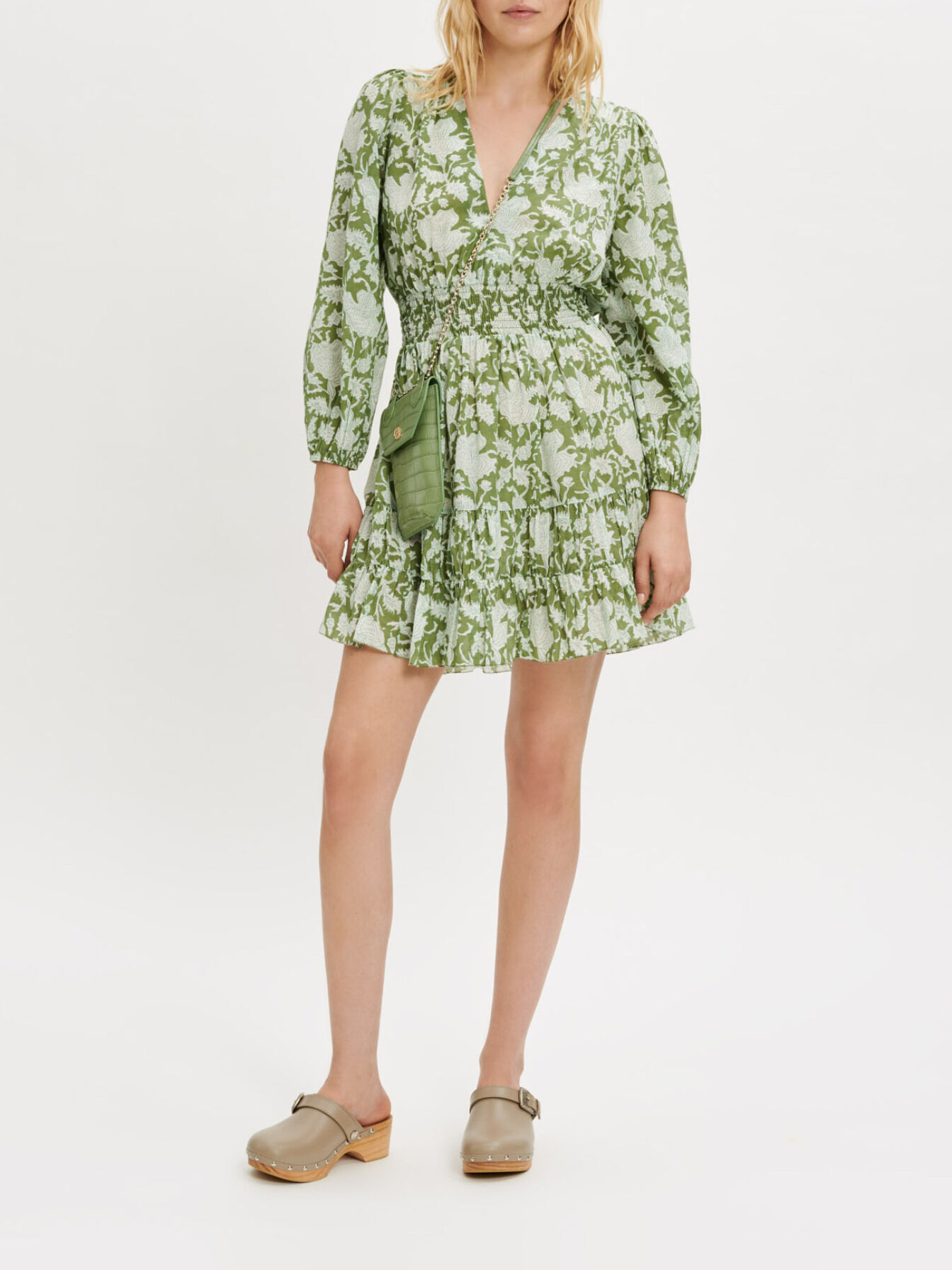 Maje green floral dress online