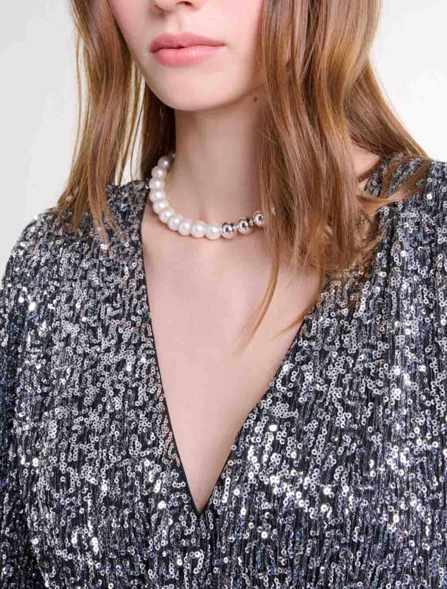 Short ruffled sequinned dress