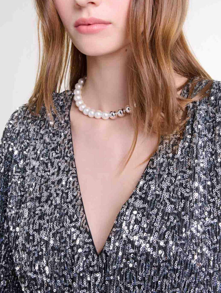 Short ruffled sequinned dress