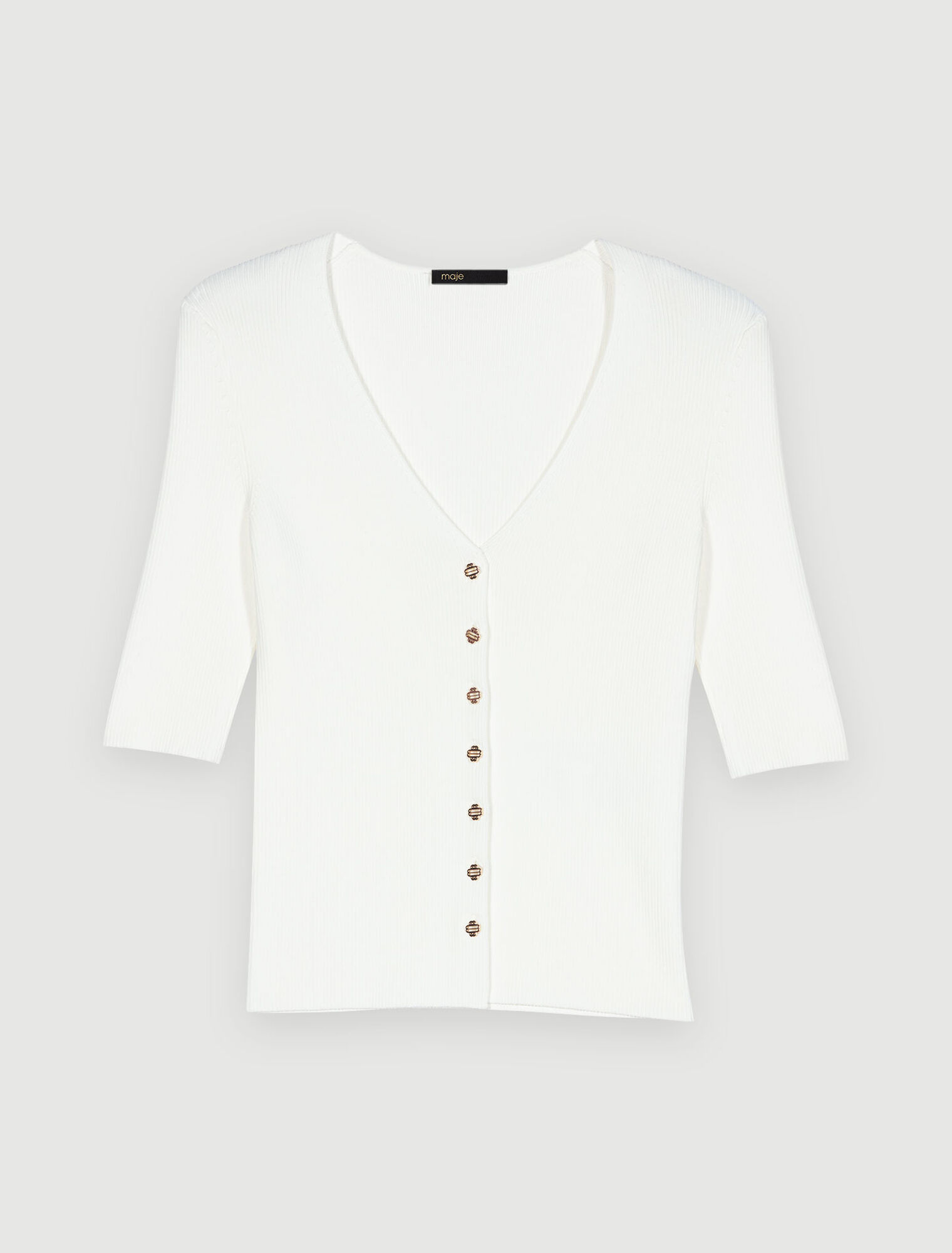 Ribbed V-neck top