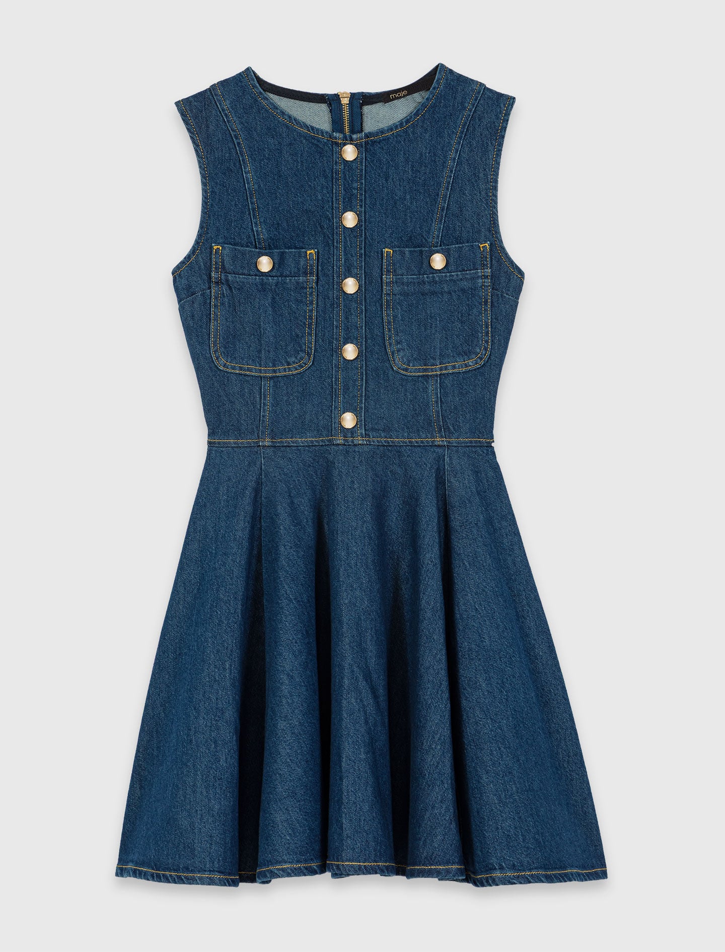 Short flared denim dress 6