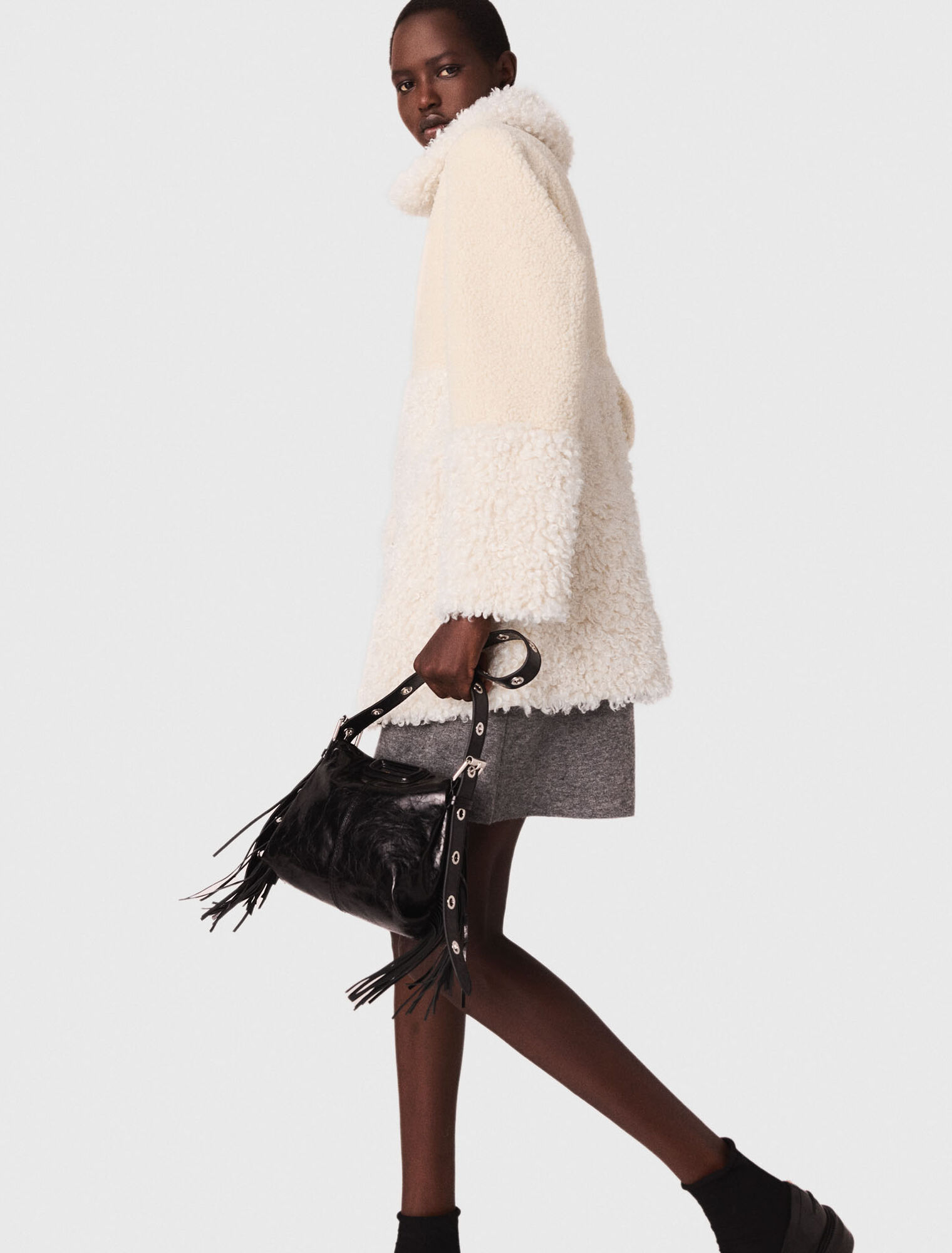 Long faux fur coat