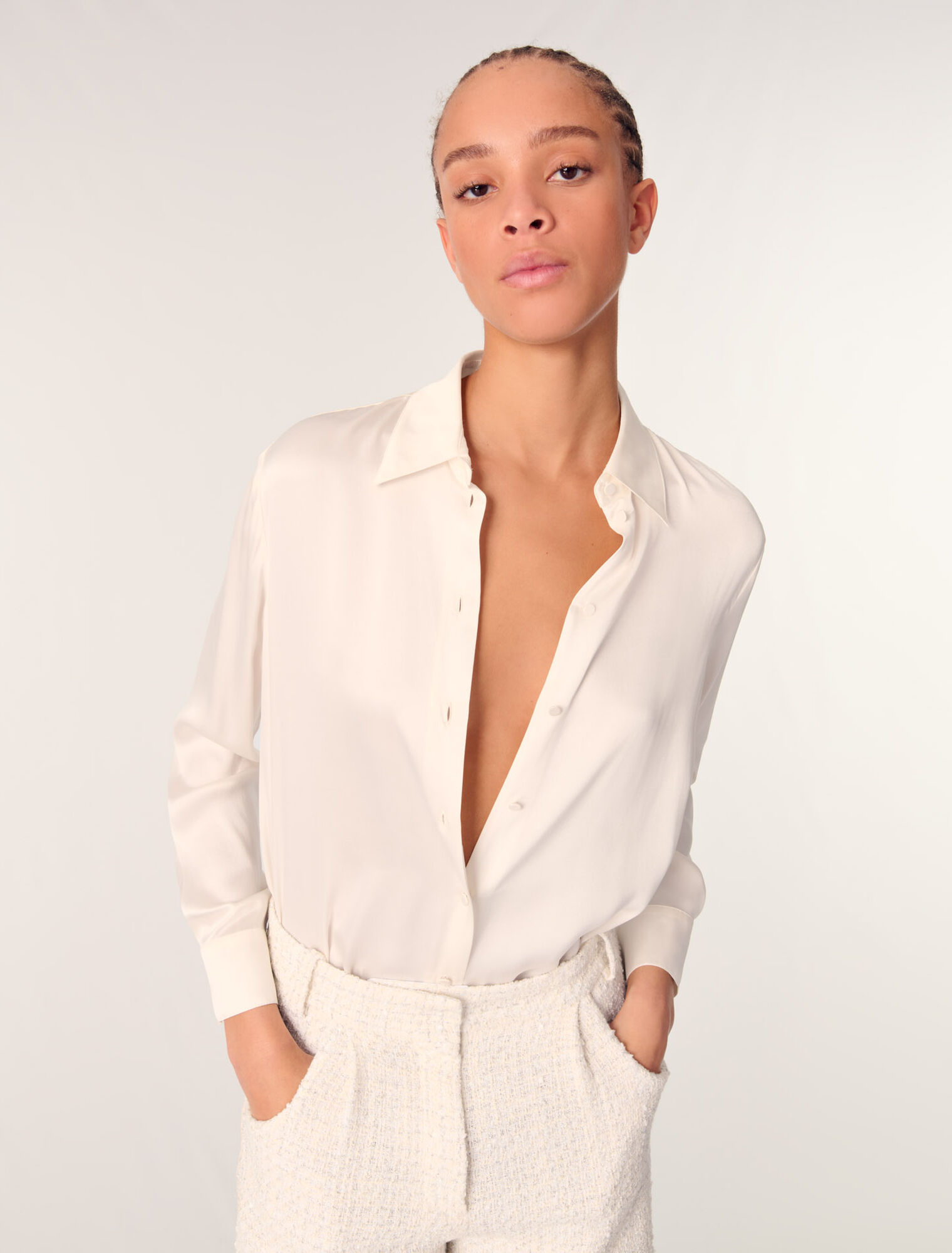 White silk shirt