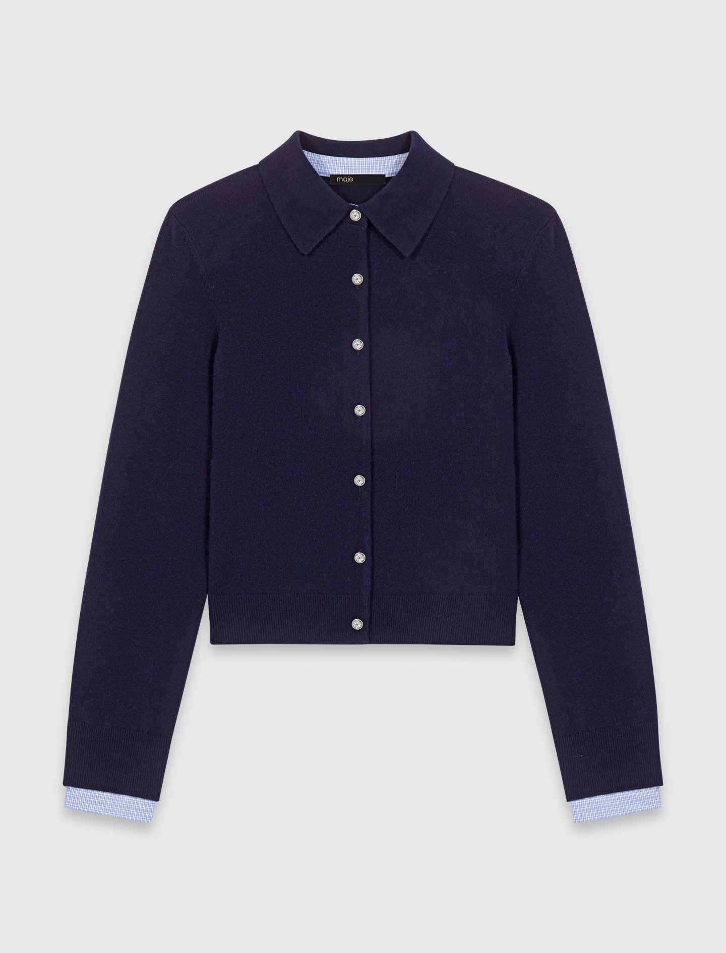 Polo cardigan with removable trims 6