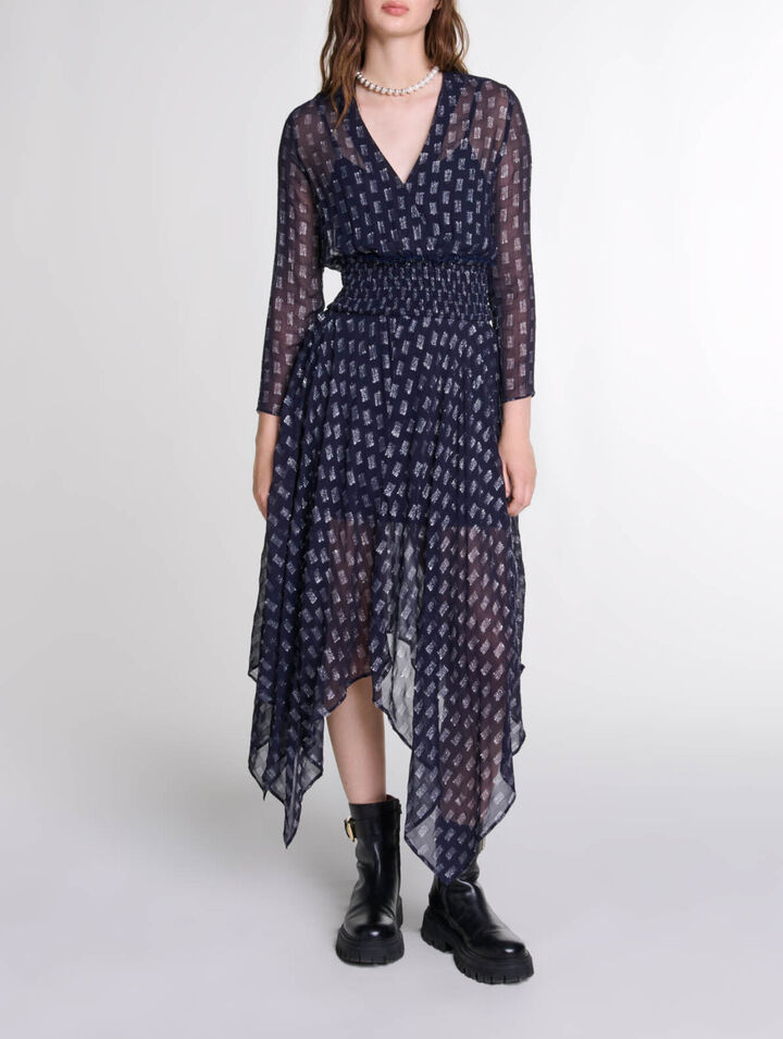 Asymmetrical floral maxi dress