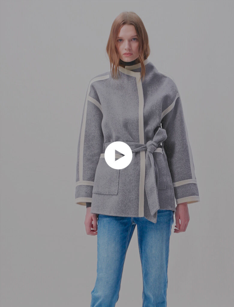 Two tone coat womens on sale