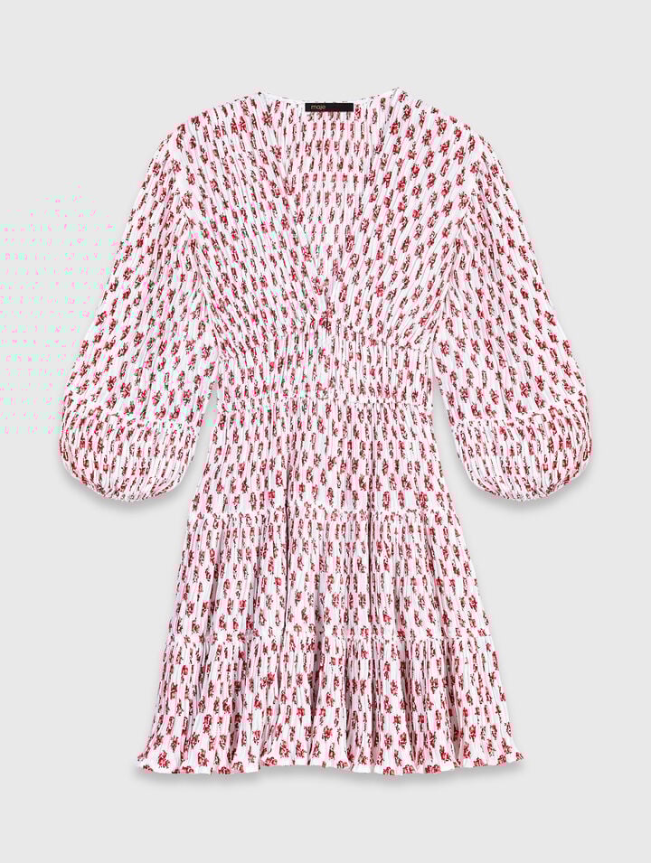 Patterned pleated dress