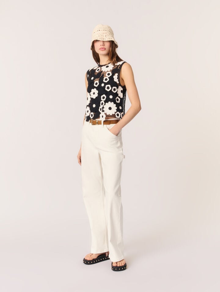 Floral crochet top