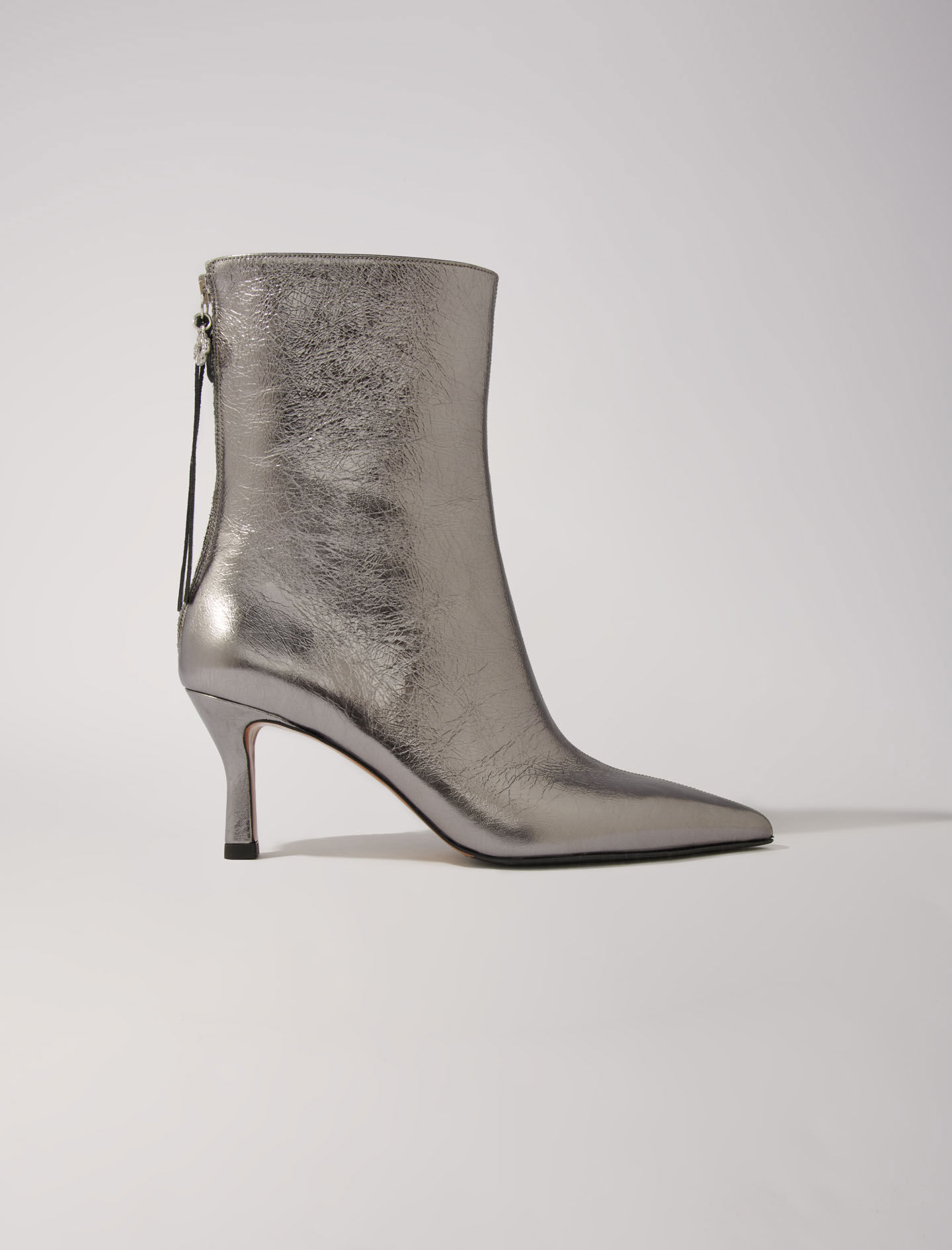 Metallic pointed toe boots Booties Boots Maje