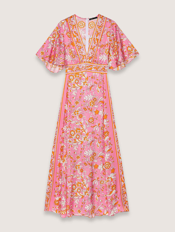 Patterned flowing maxi dress