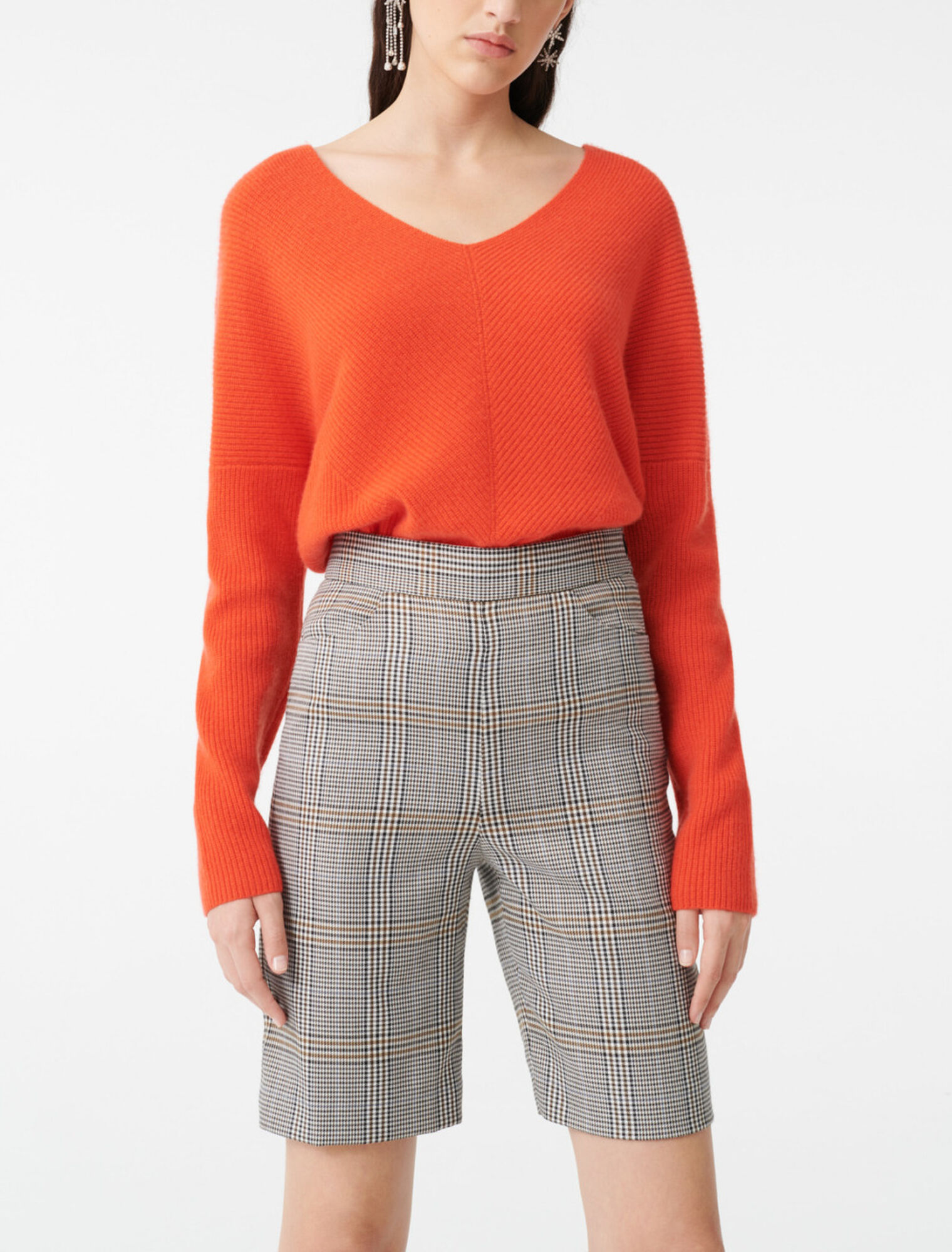Checked biker shorts