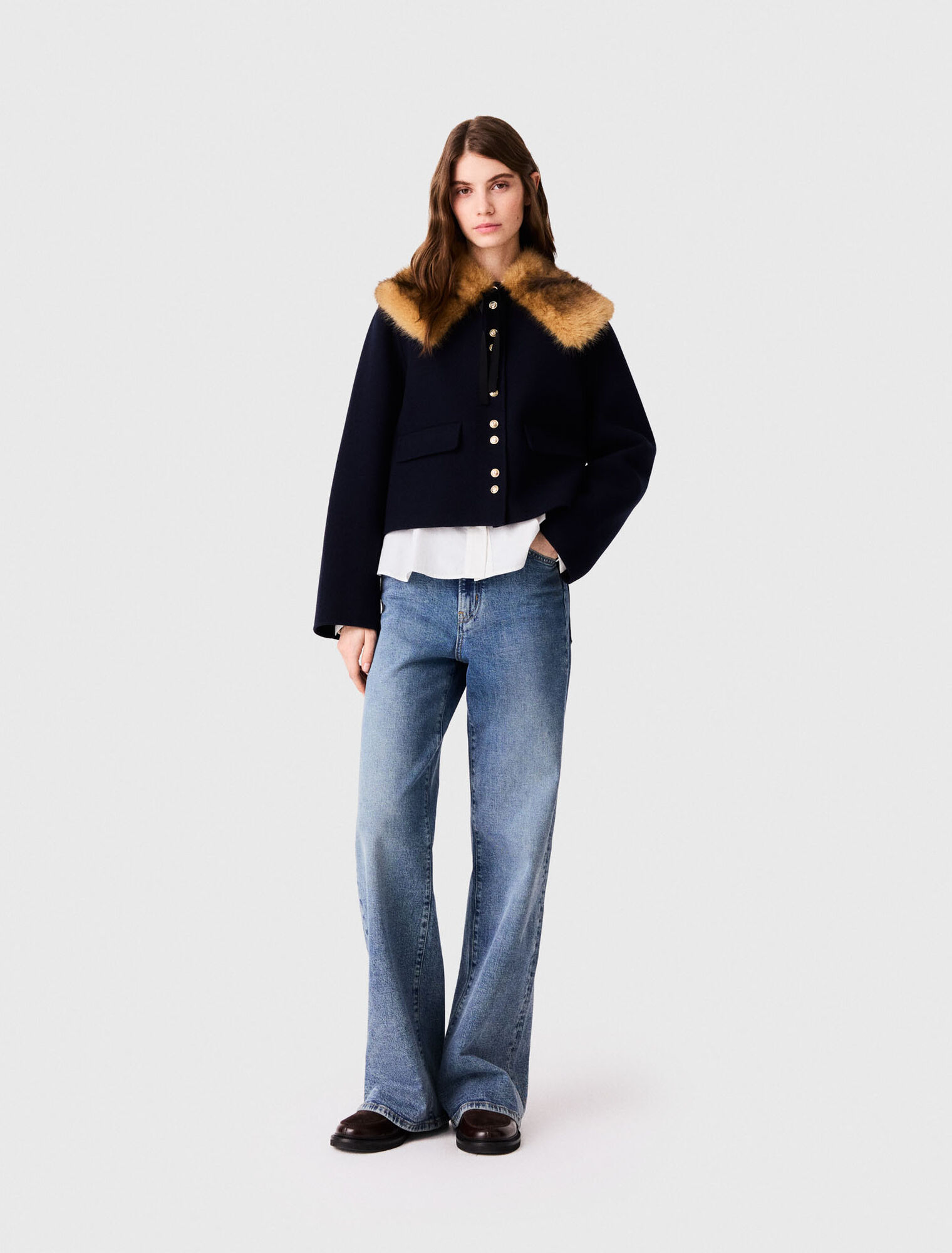 Short double-faced coat