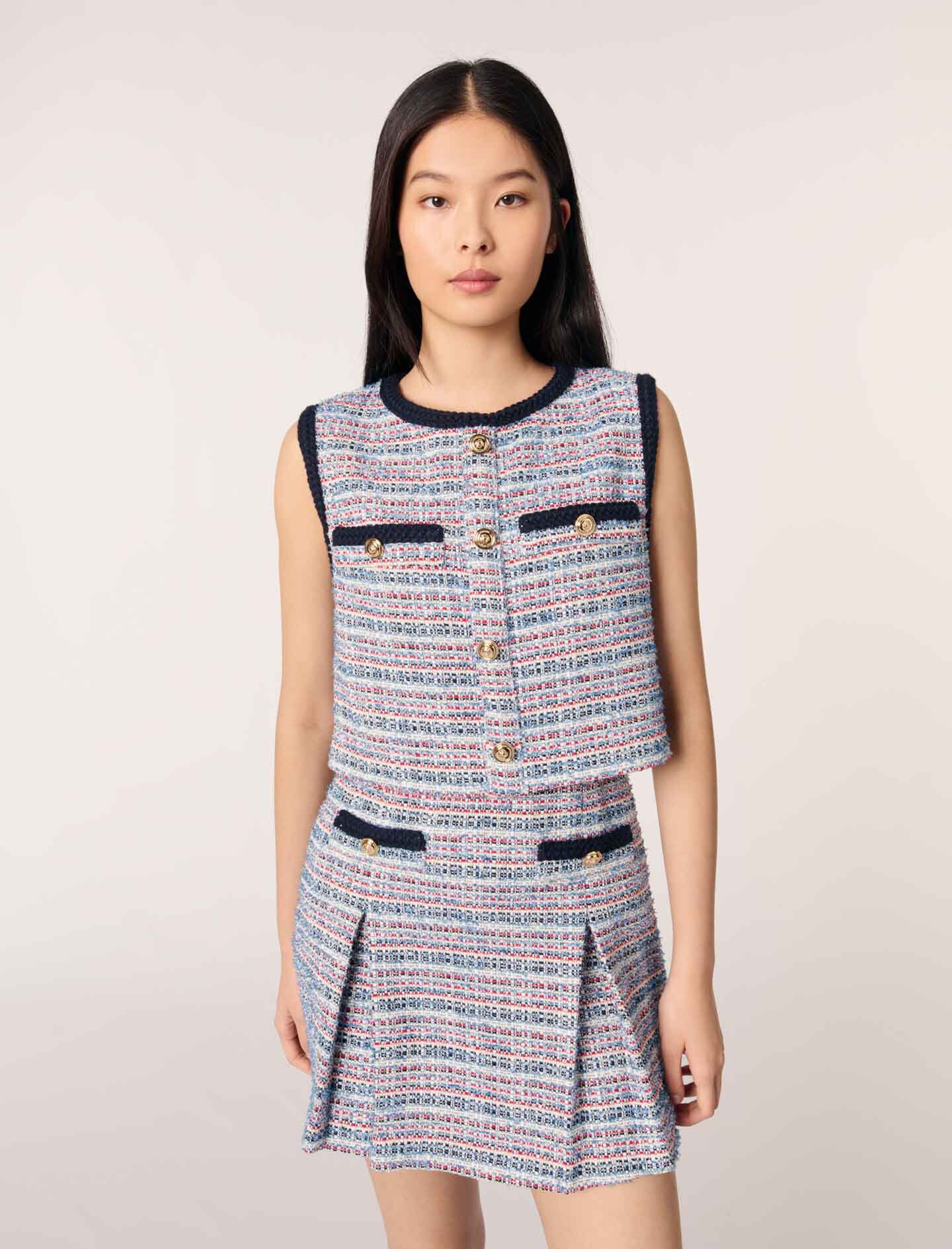 Tweed 2-in-1 short dress - Short dresses | Maje