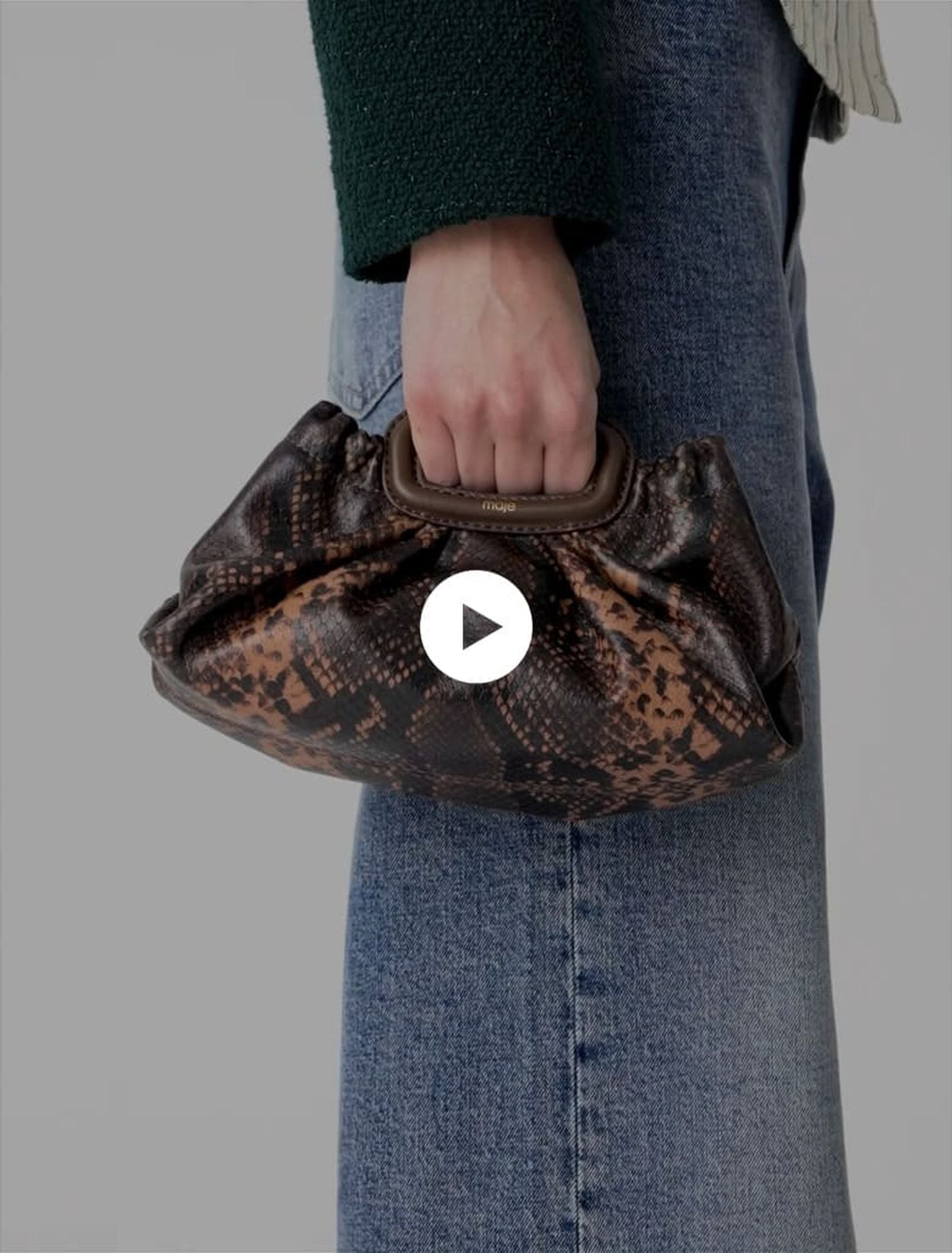 Milpli mini embossed leather pouch
