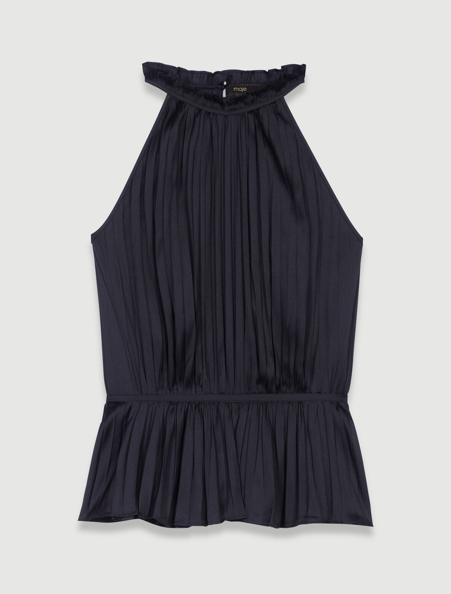 Pleated satin top