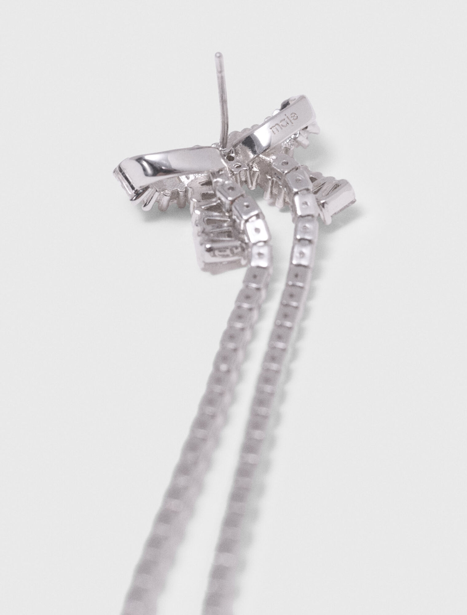 Rhinestone bow earrings