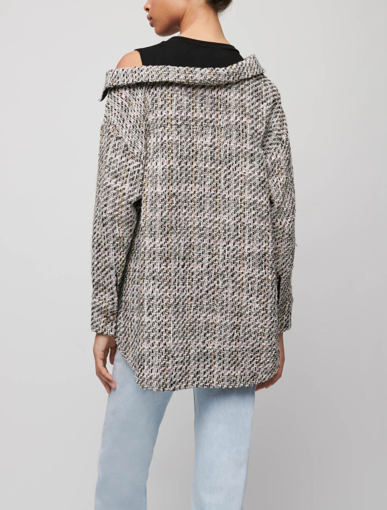 Trompe-l'oeil tweed shirt