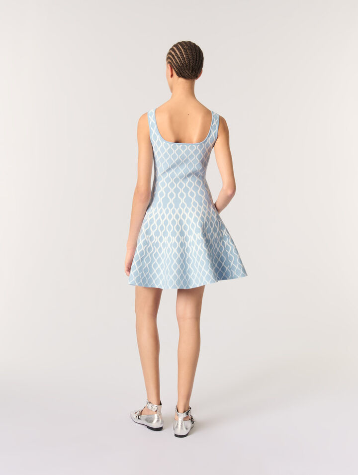 Jacquard knit short dress
