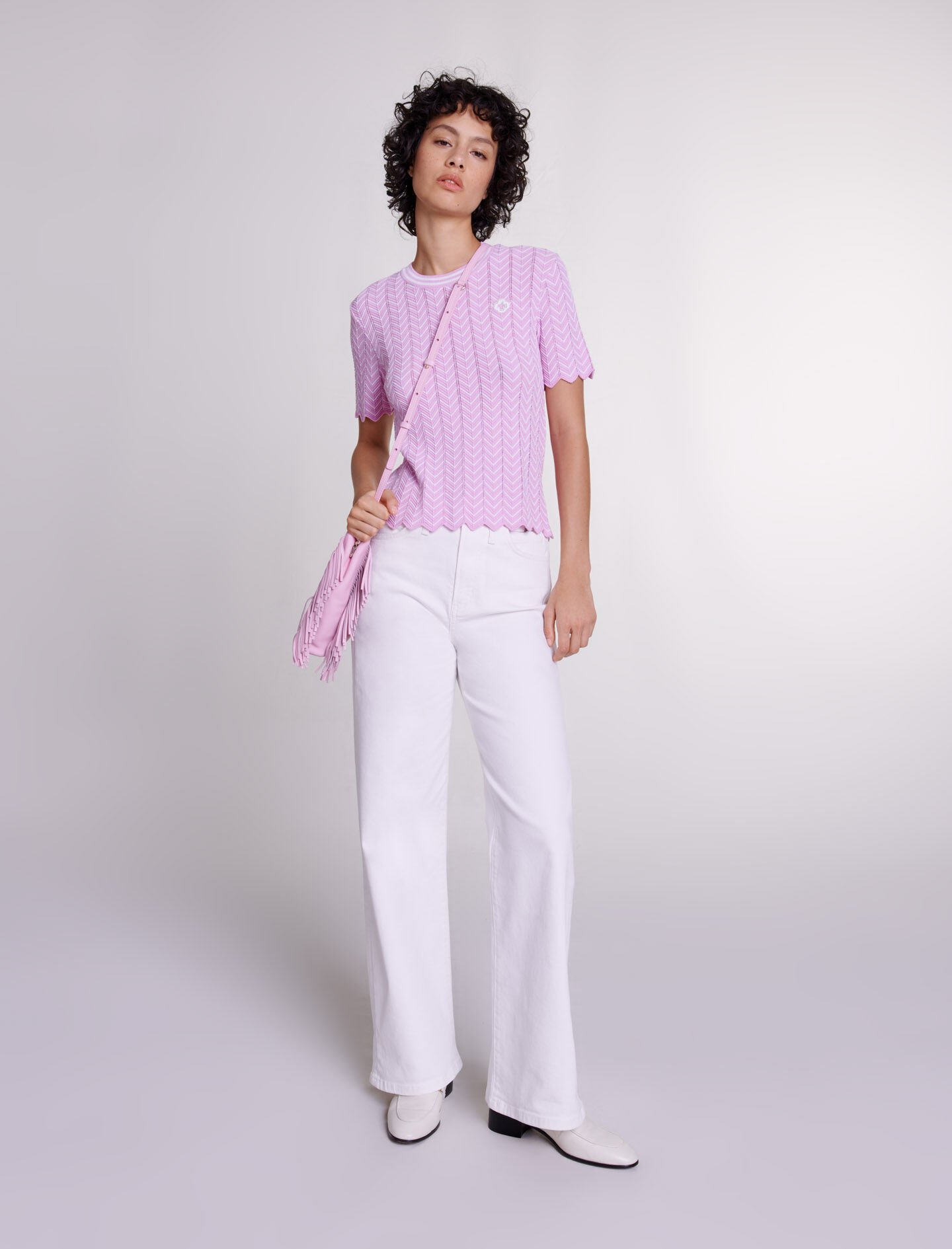 Openwork knit top Purple for Women | Maje