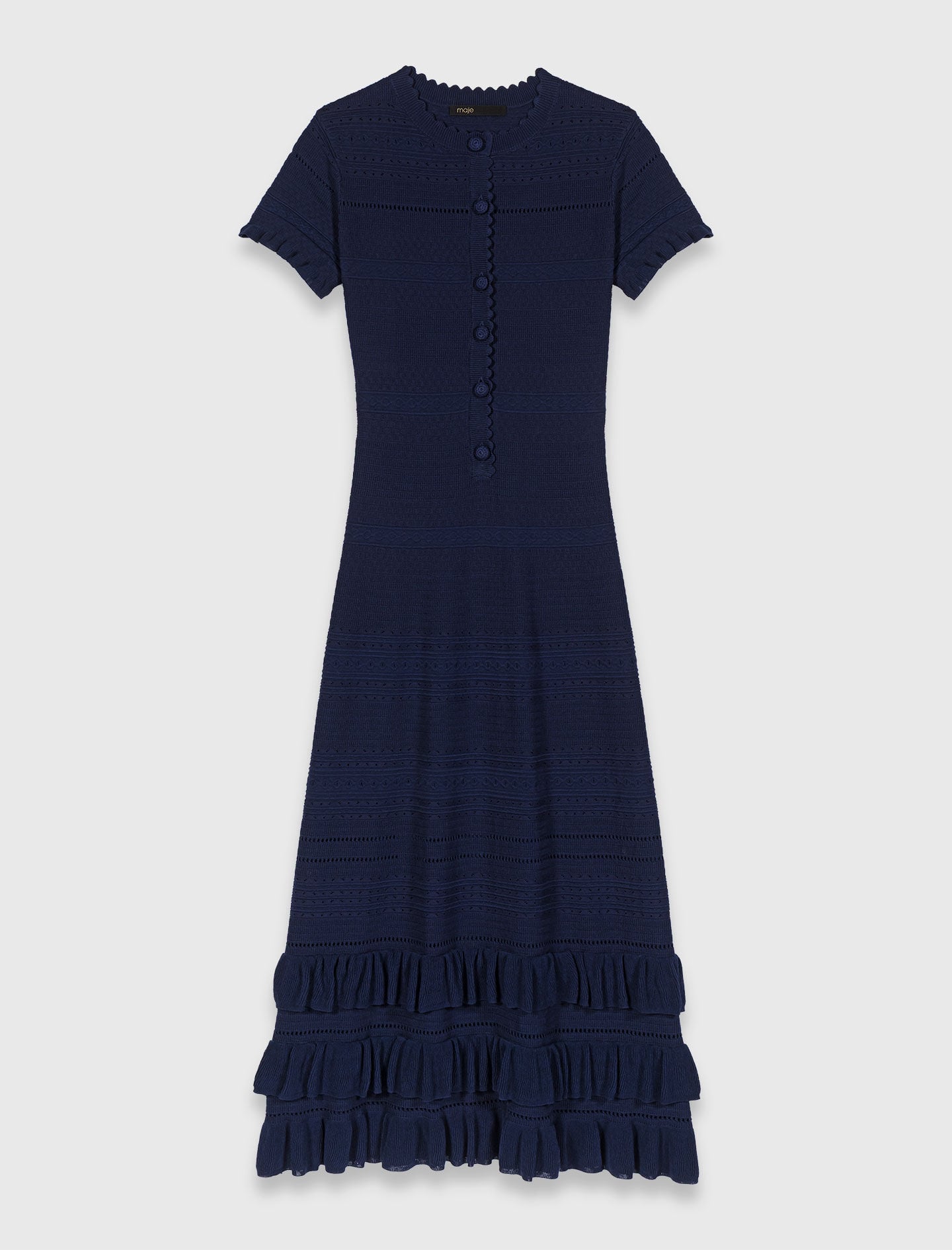 Knit maxi dress with ruffles 7