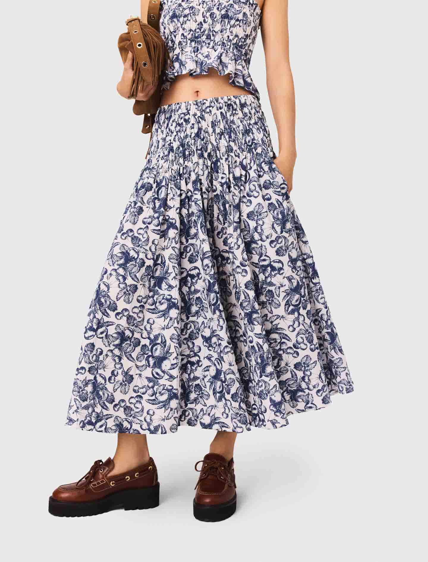 Printed maxi skirt Bicolor for Women | Maje
