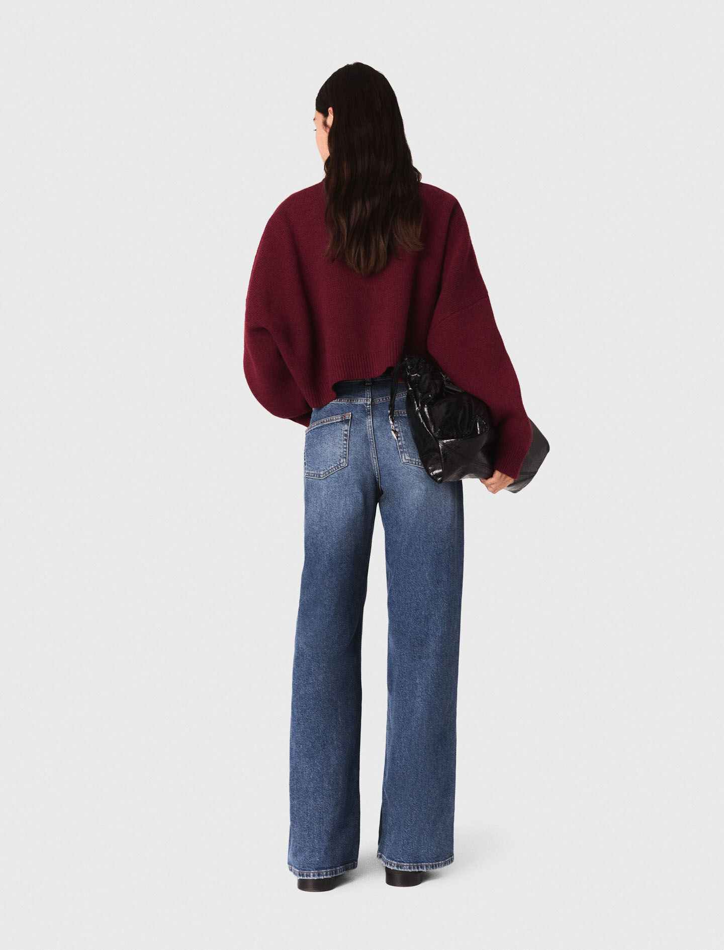 Cropped wool-blend cardigan Red for Women | Maje