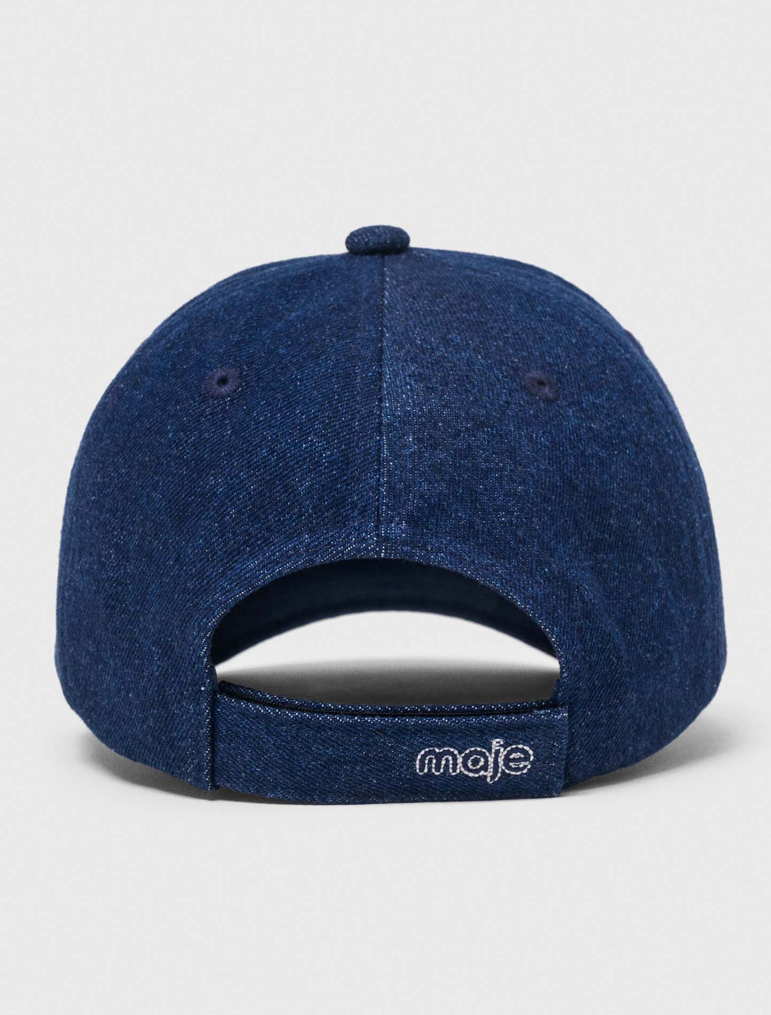Raw denim cap with logo