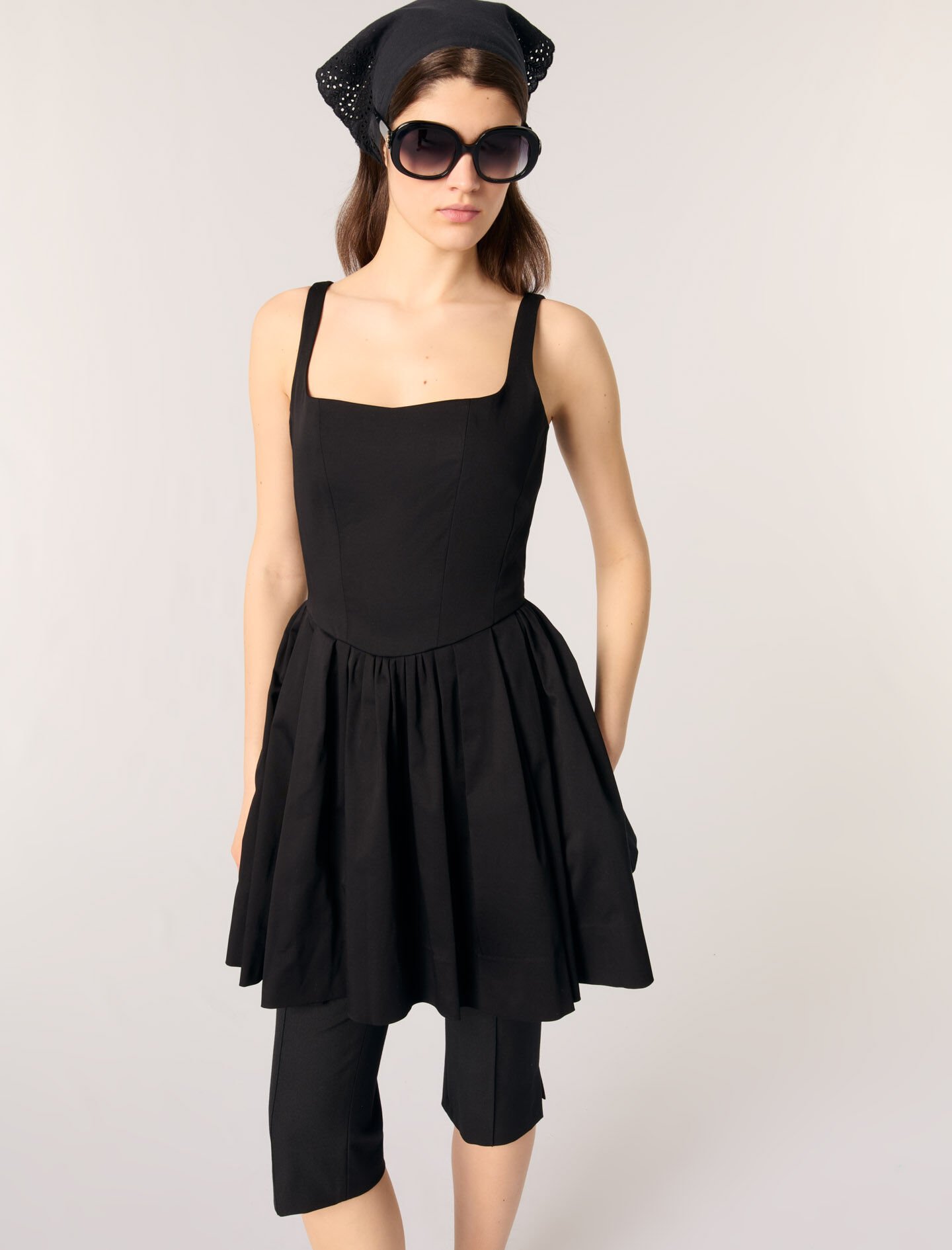 Short cotton dress Black / Gray for Women | Maje