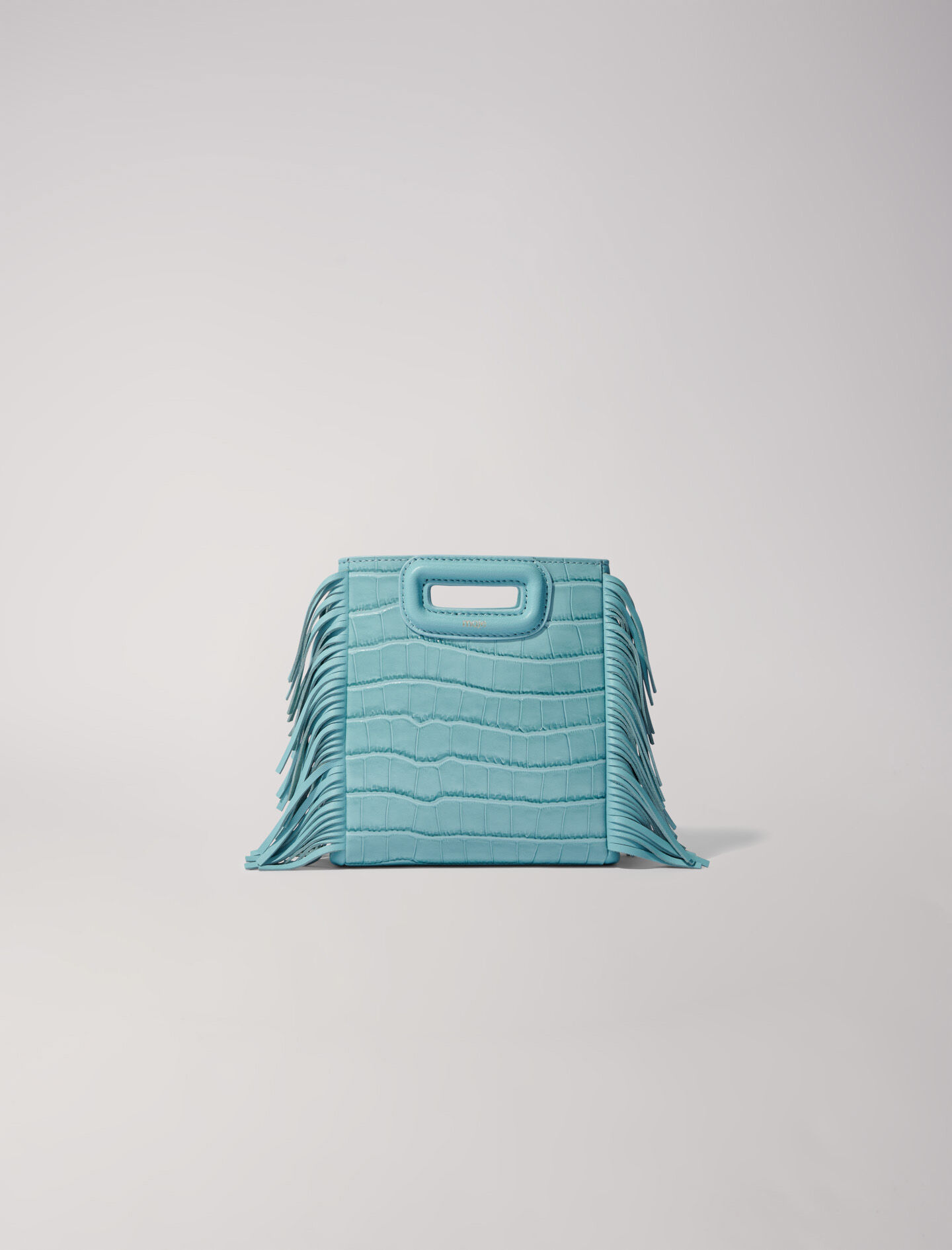 Mini embossed leather M bag with chain All bags Maje