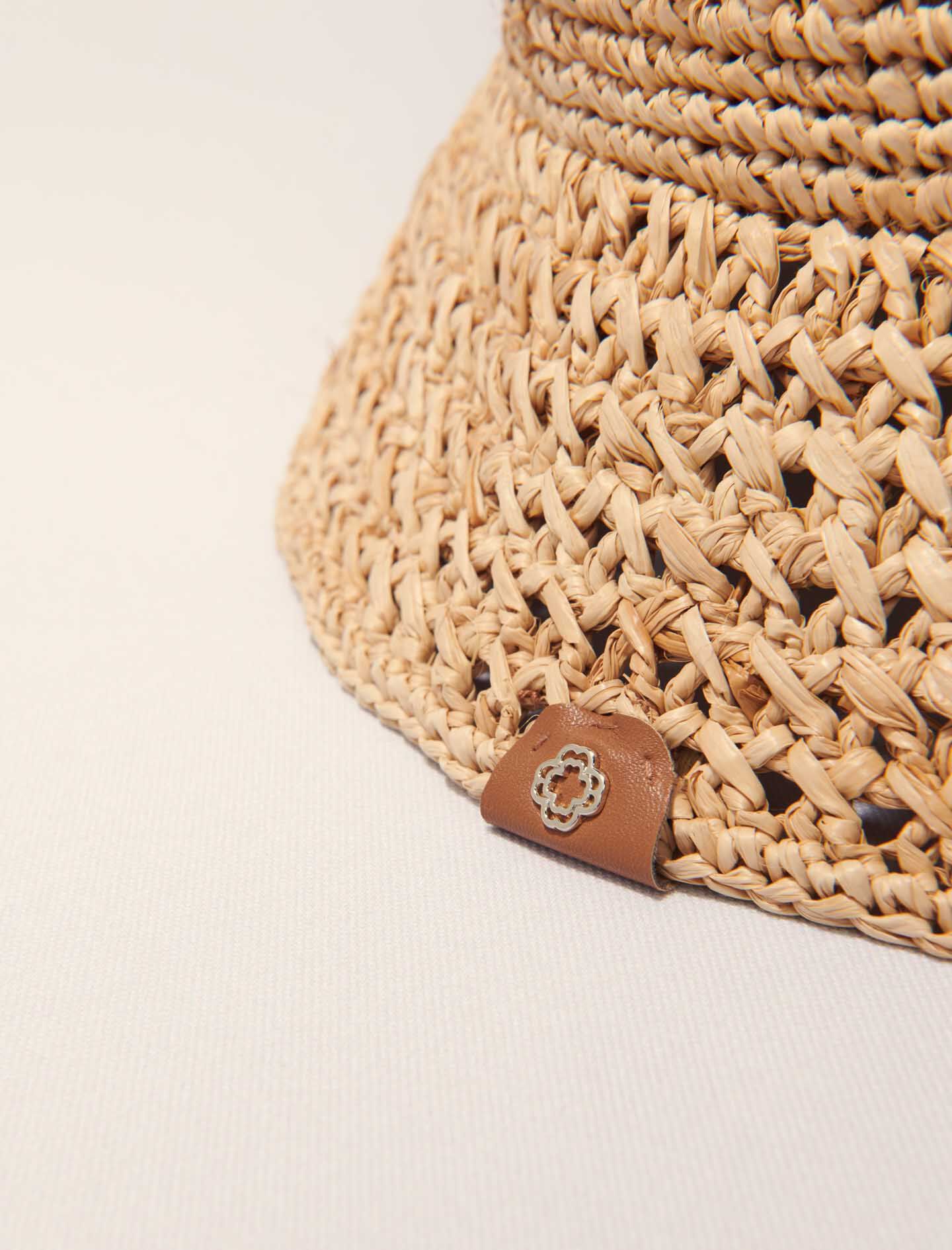 Crochet raffia bucket hat Natural for Women | Maje