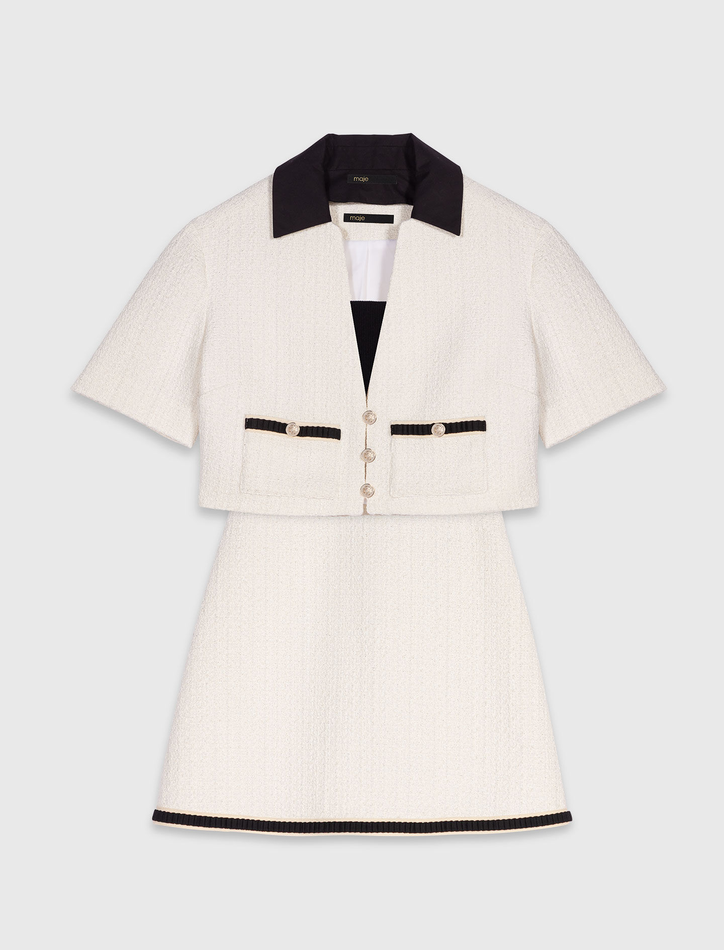 2-in-1 tweed dress White for Women | Maje