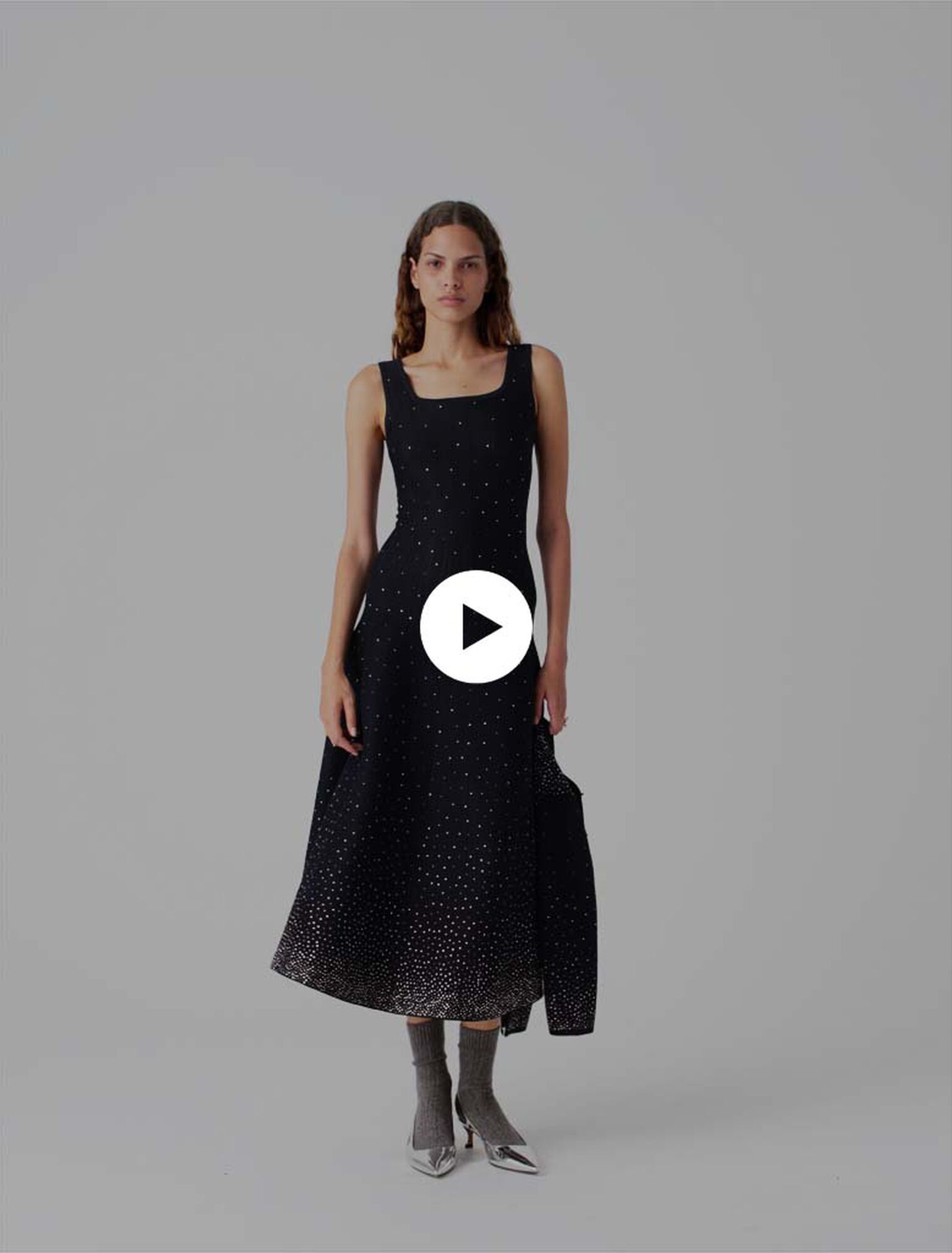 Rhinestone knit maxi dress