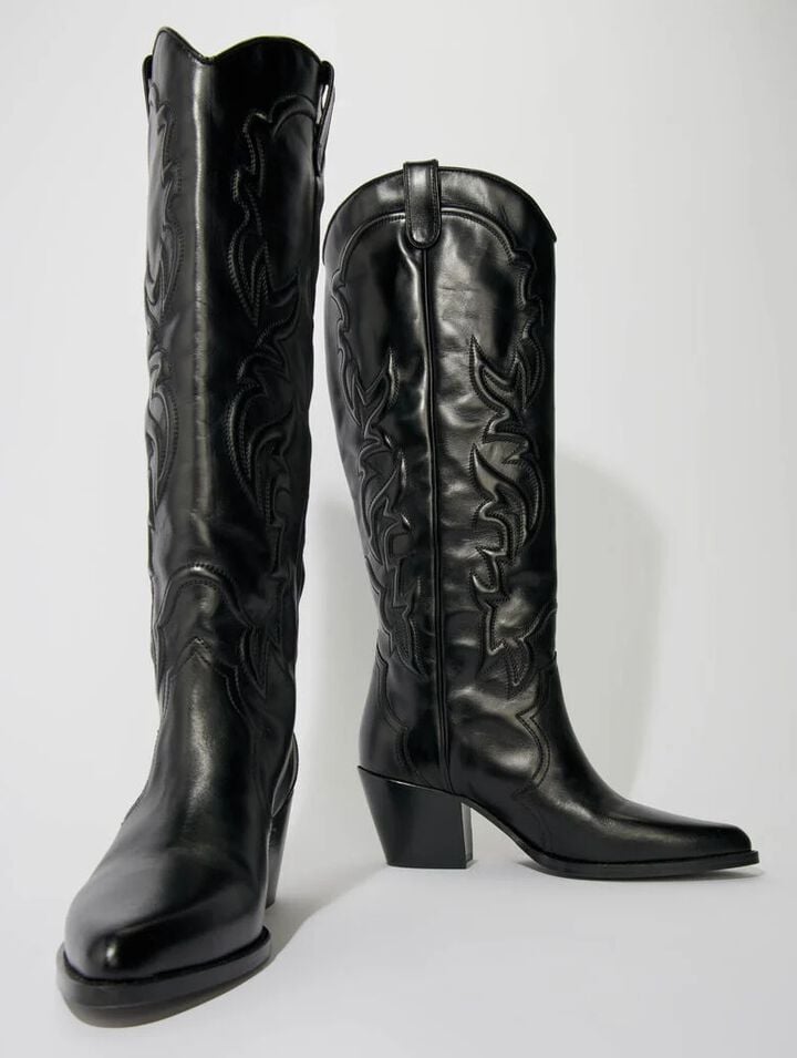 Western leather boots
