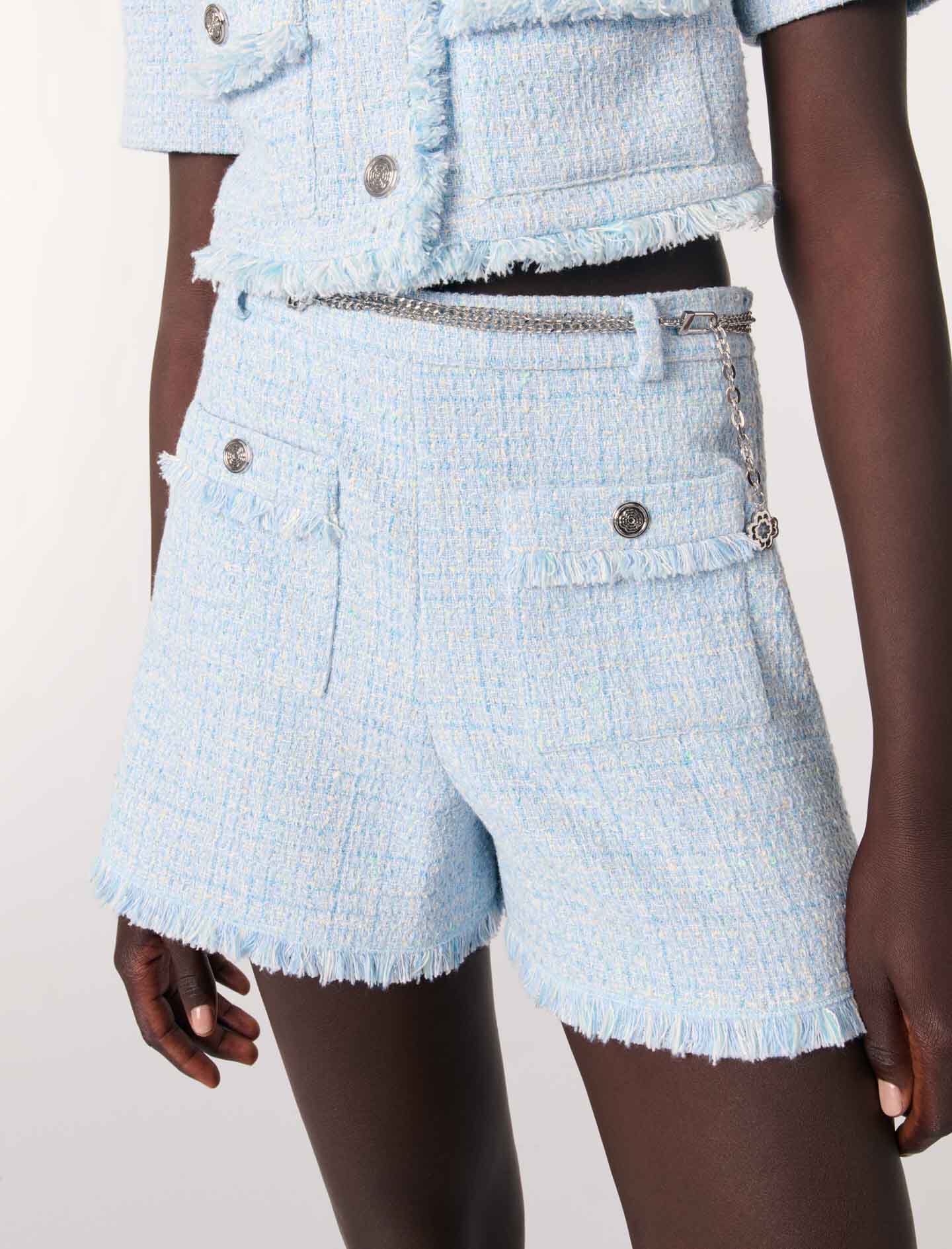 Tweed shorts with belt - Shorts | Maje Tweed shorts with belt - Shorts | Maje