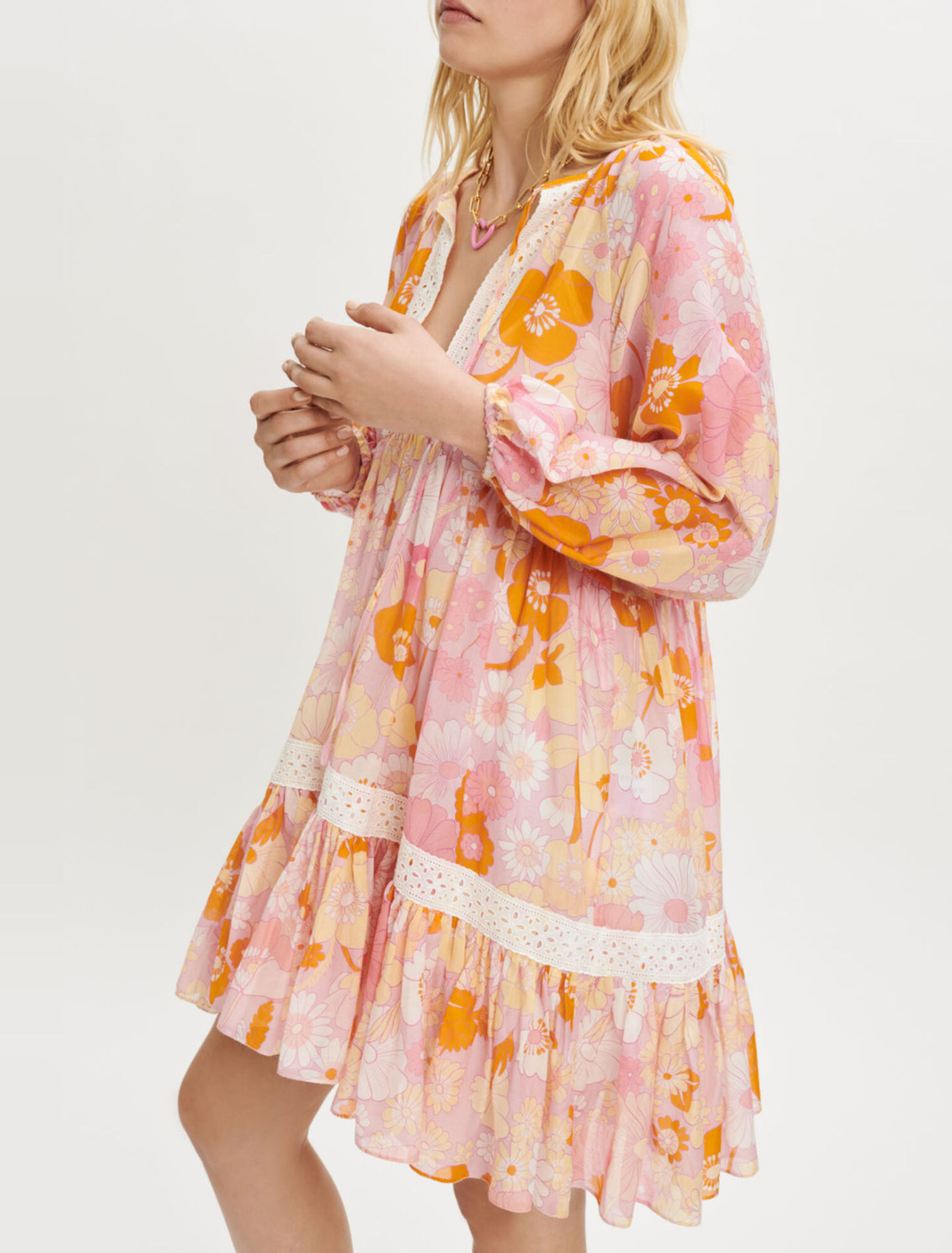 Cotton and silk voile dress