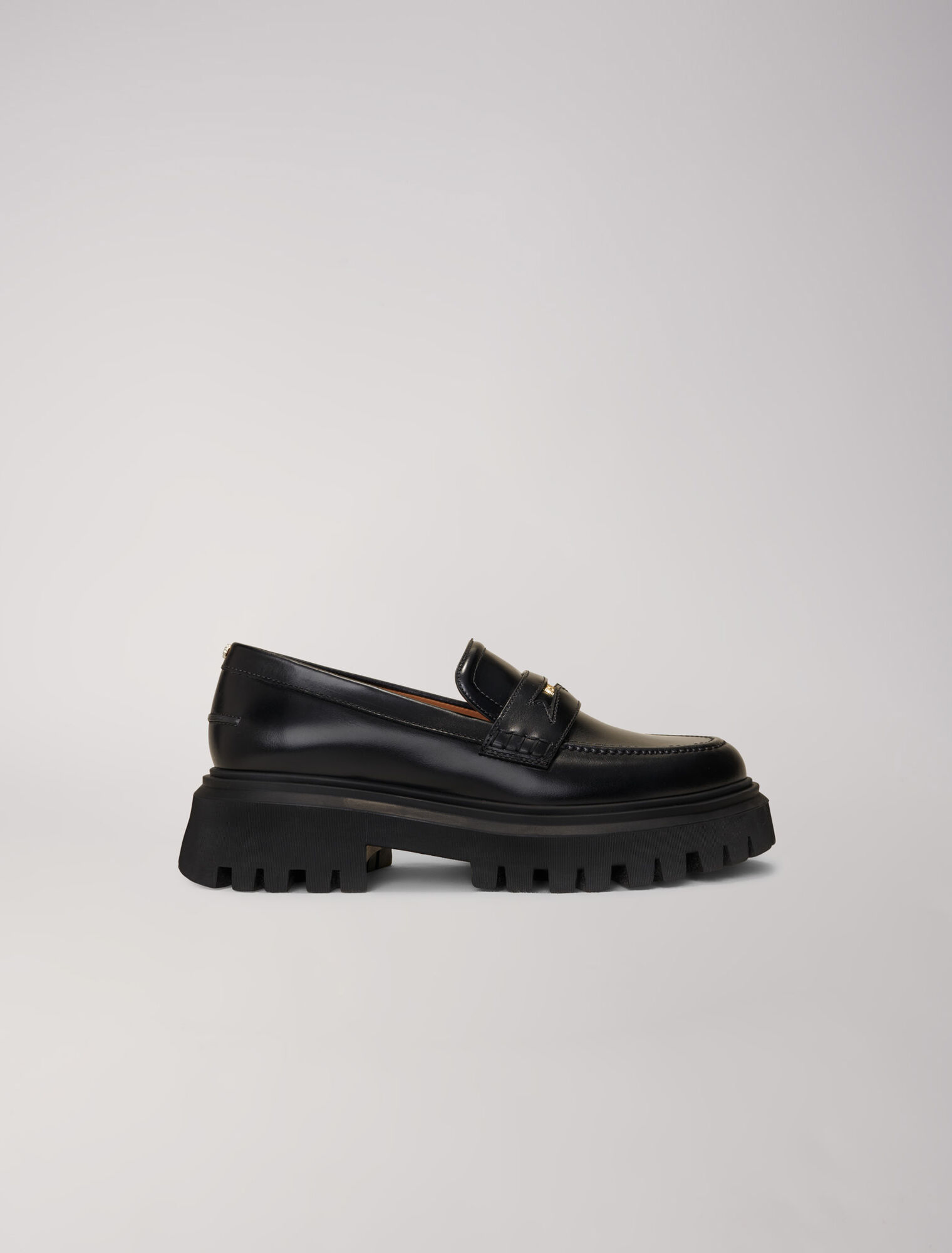 Leather platform loafers