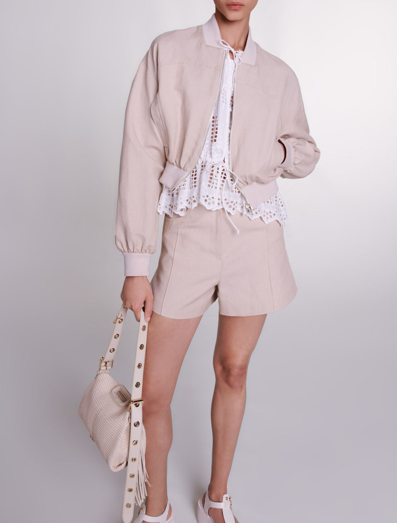 Cropped linen jacket