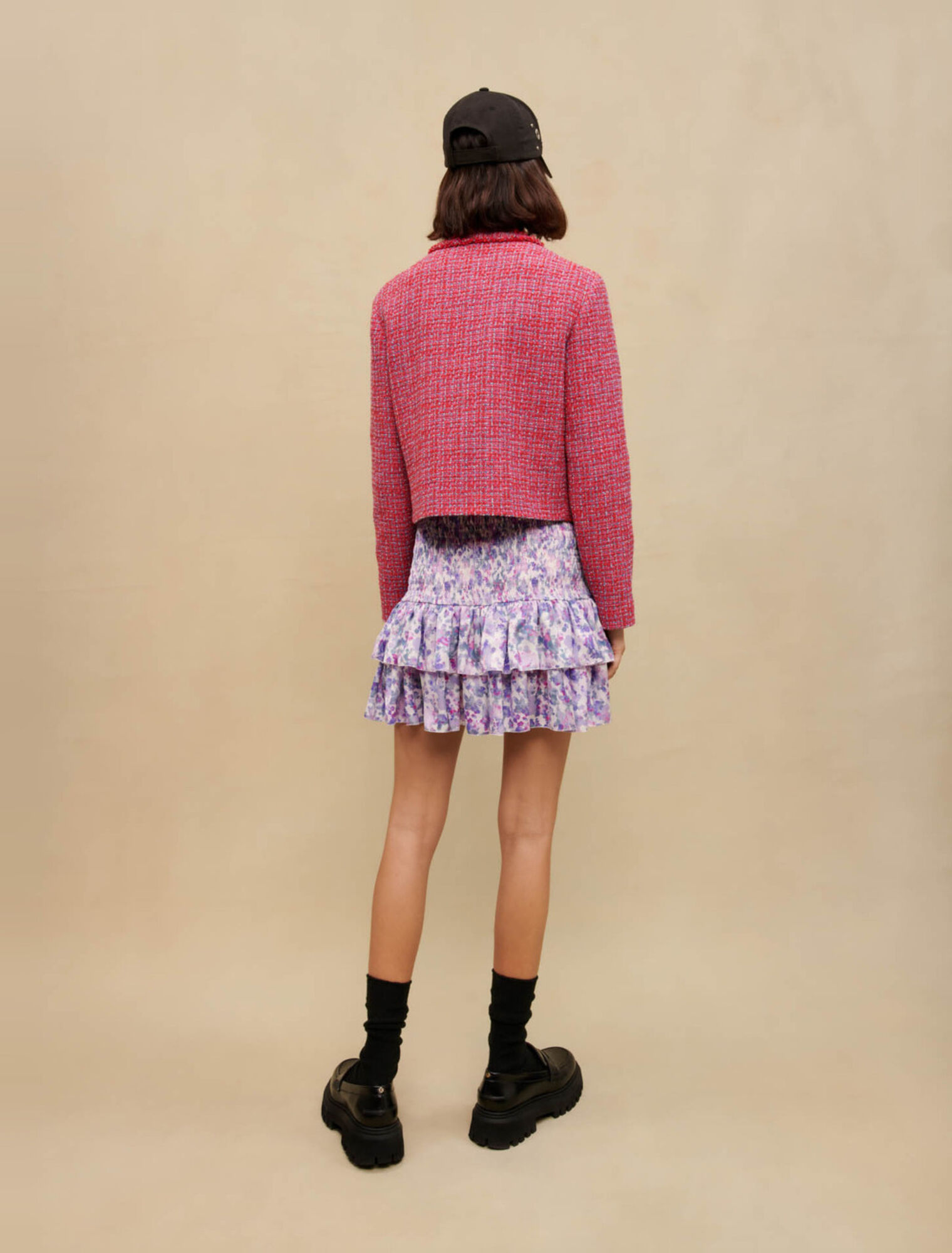 Smocked skirt in floral print