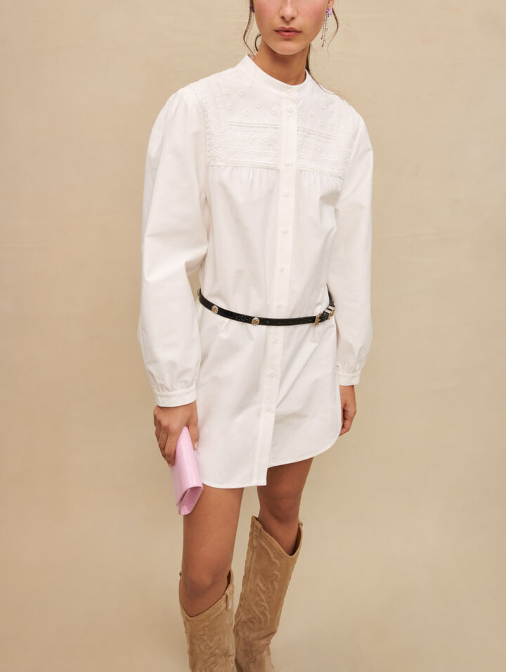 Short dress with voluminous sleeves