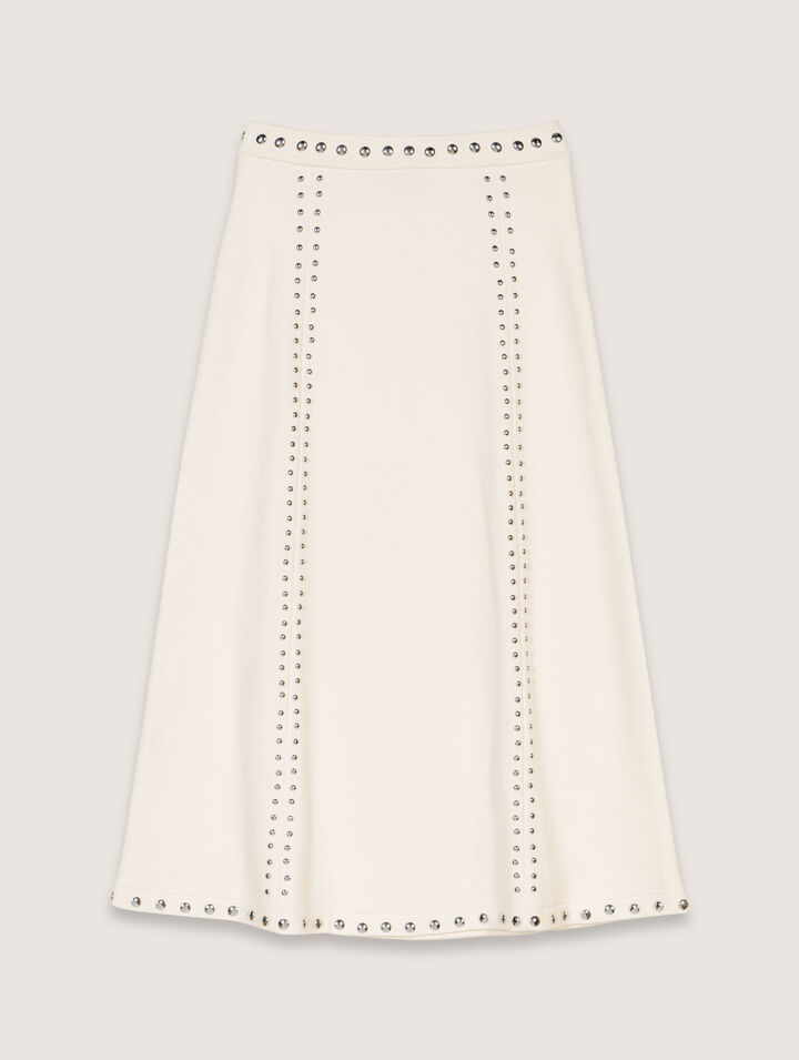 Knit midi skirt with studs