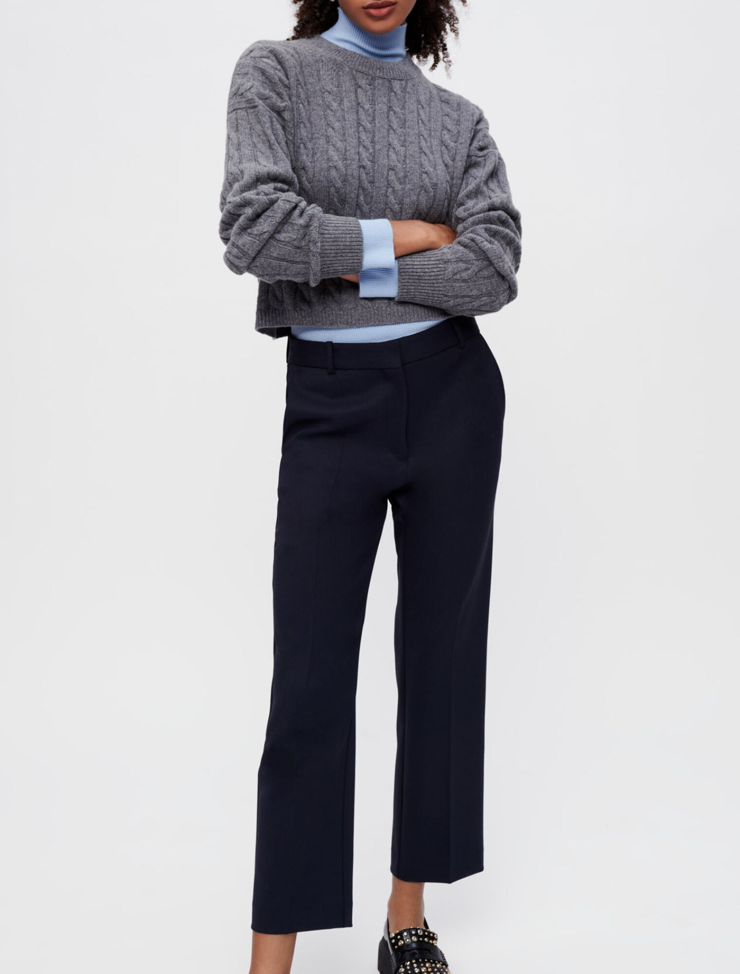 Straight-leg suit pants