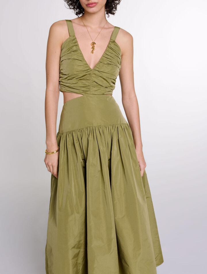 Cutaway taffeta dress