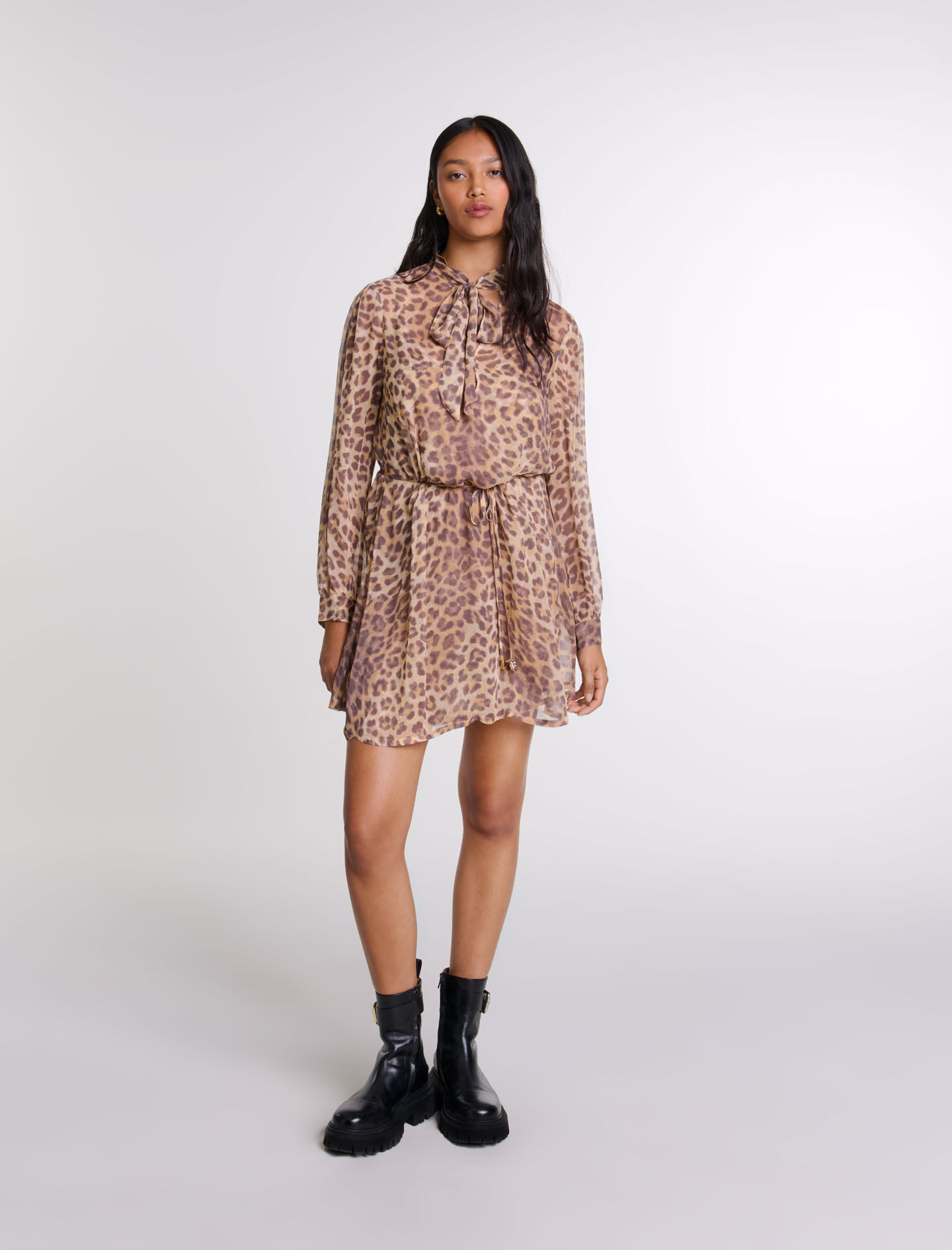 Leopard print short dress Short dresses Maje