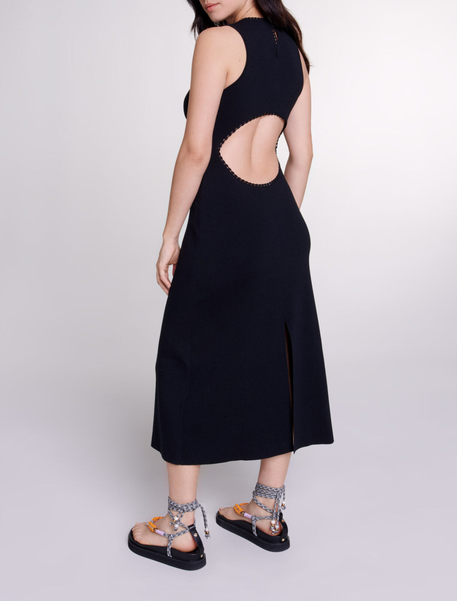 Cutaway knit maxi dress