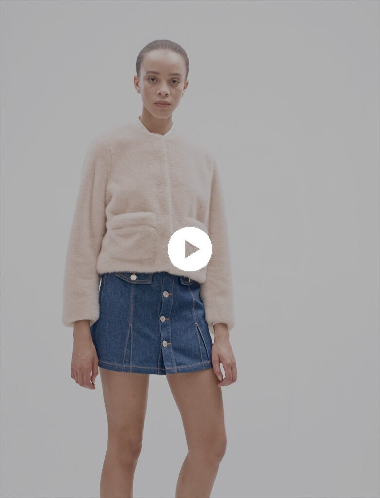 Cropped faux fur jacket Blazers Maje