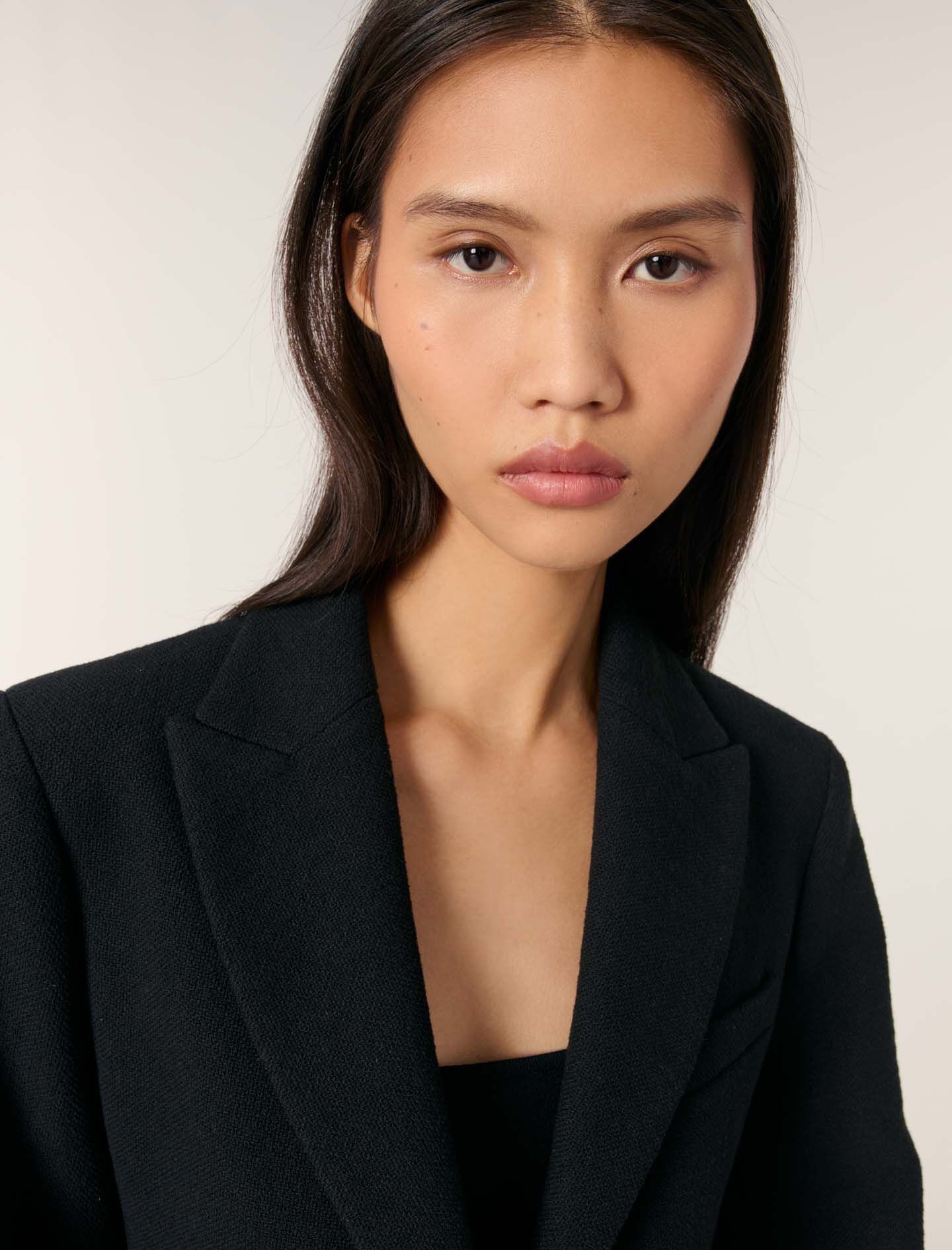 Slim-fit suit jacket Black / Gray for Women | Maje